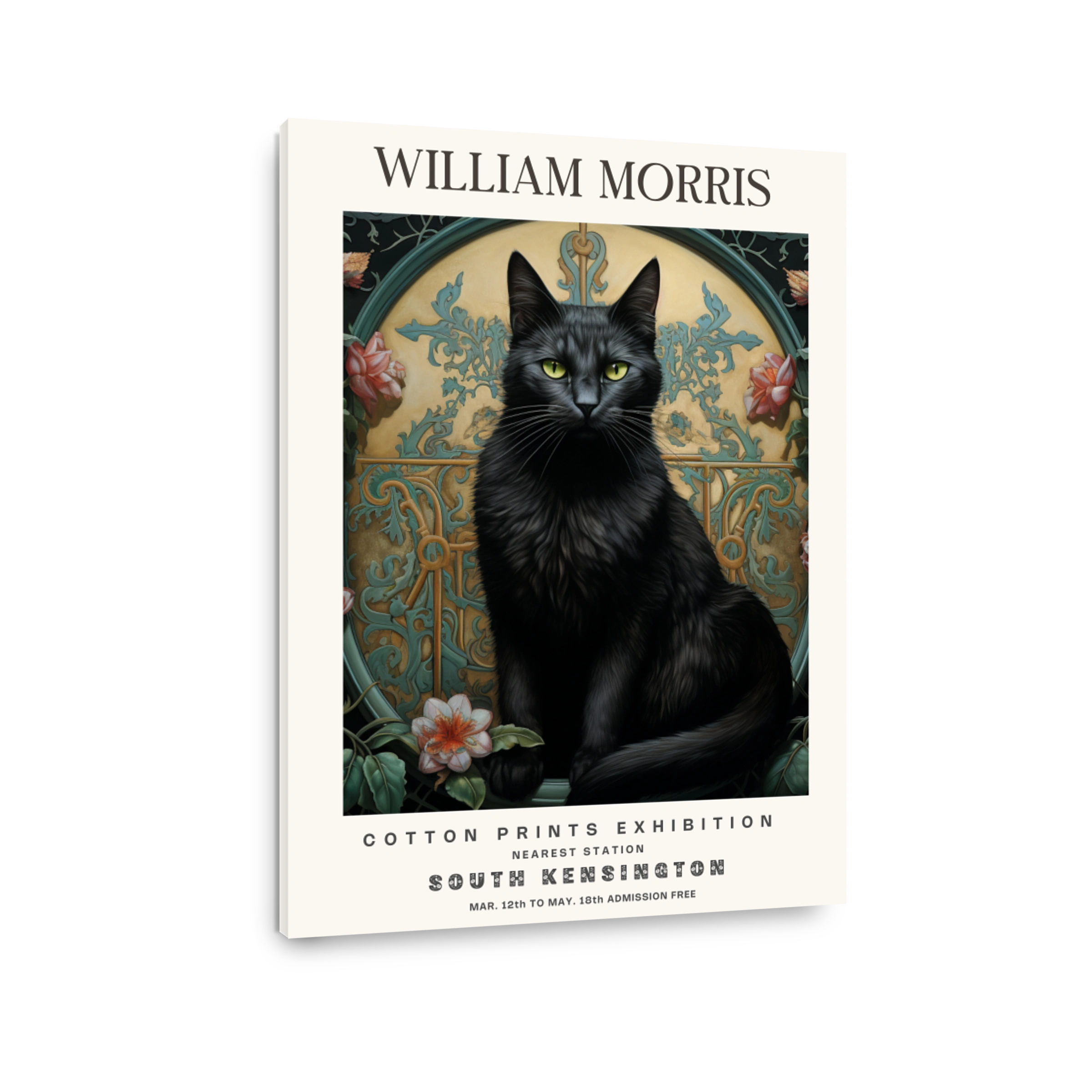 William Morris Black Cat Regal Cotton Print