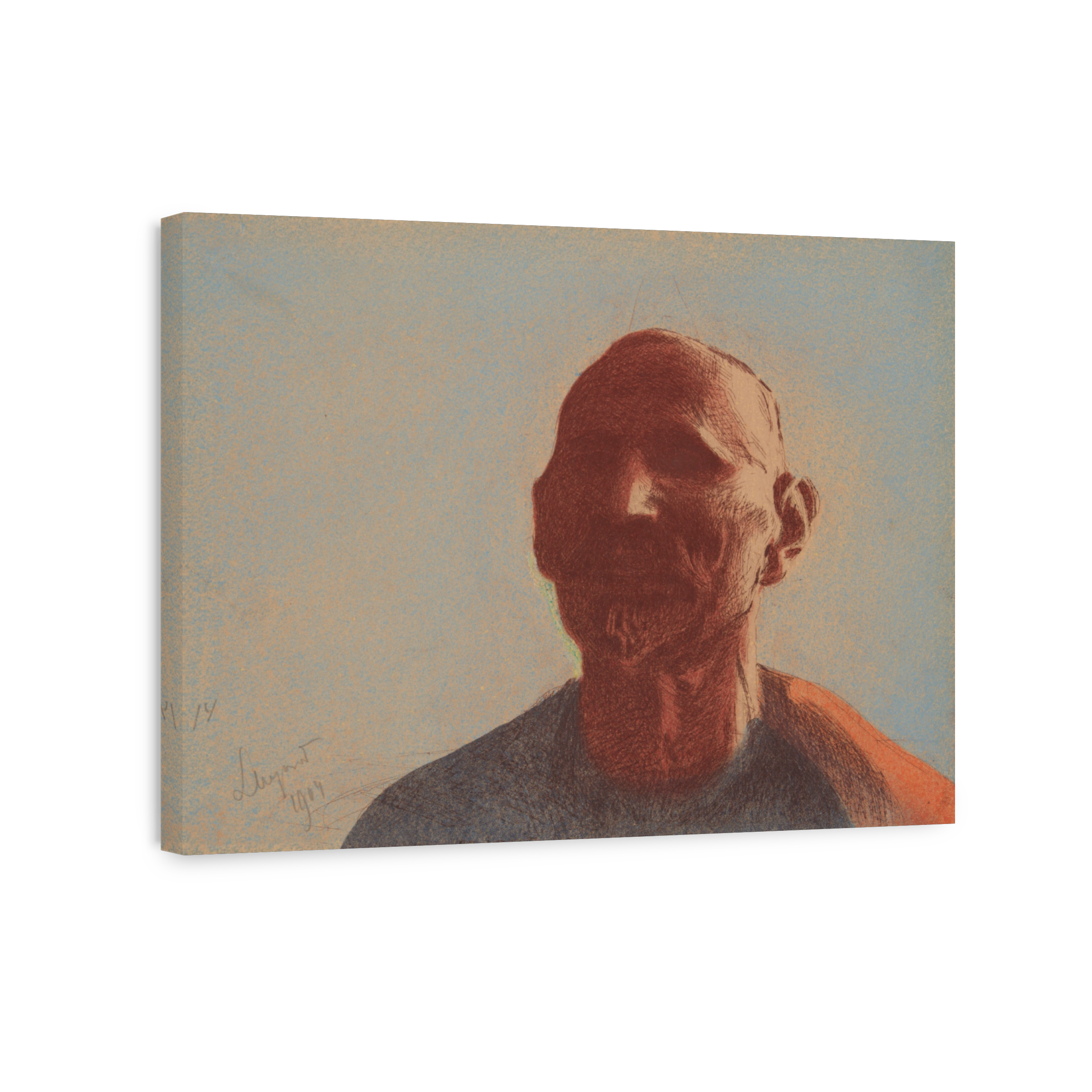 Introspective self-portrait drawing