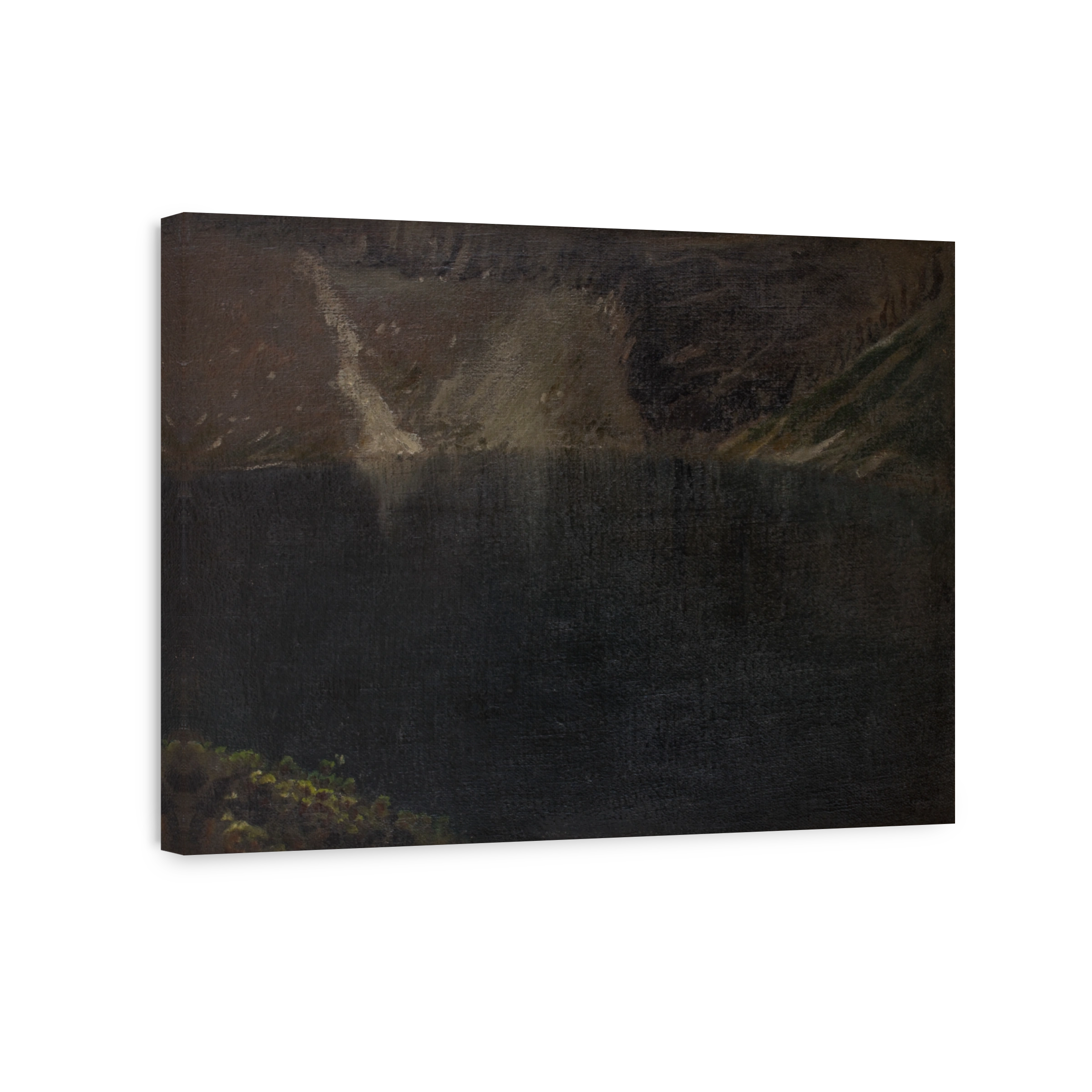 Sombre Lake and Mountains Oil Painting