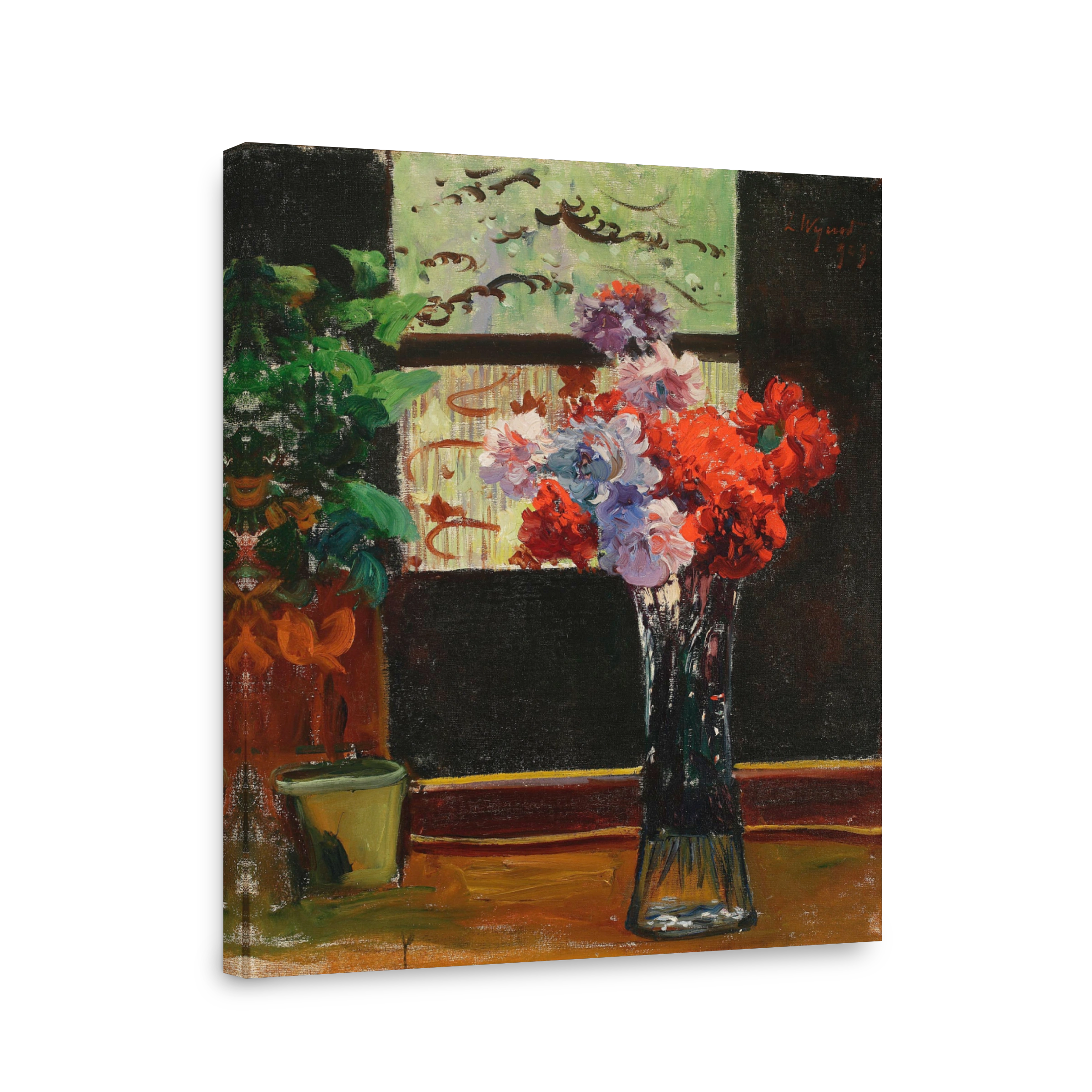Vibrant Flowers In A Vase Oil Painting