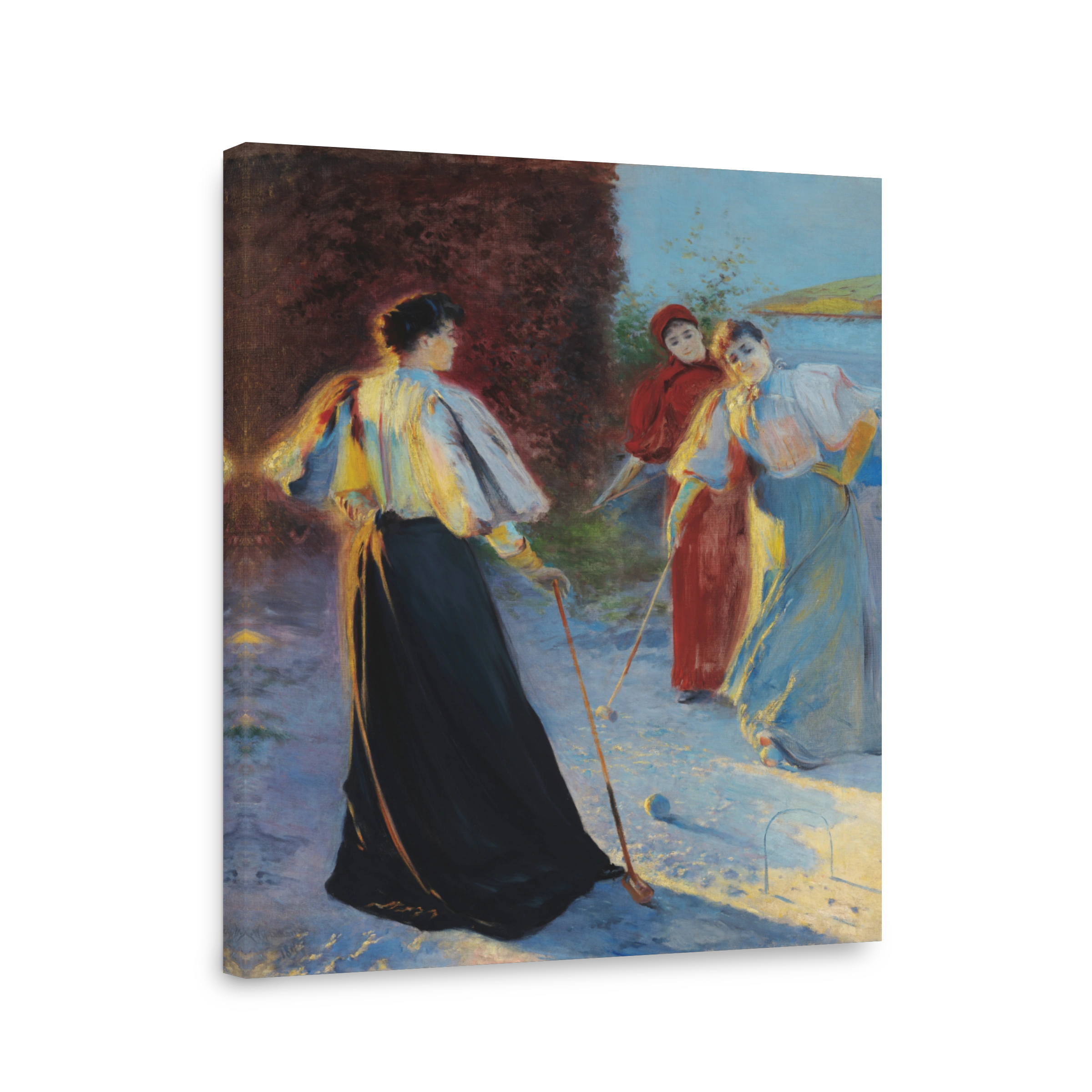 Women Playing Croquet in Golden Light