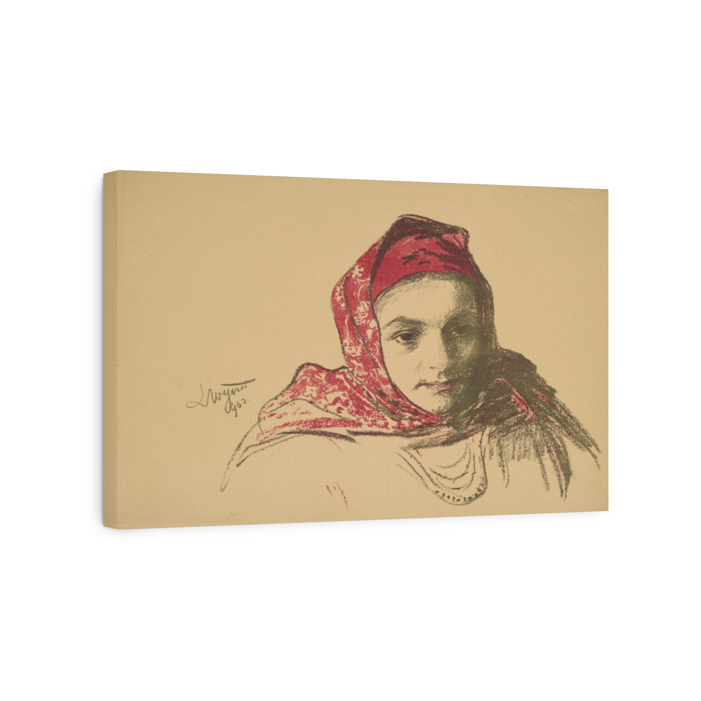 Head of a Girl from Cracow in a Red Scarf