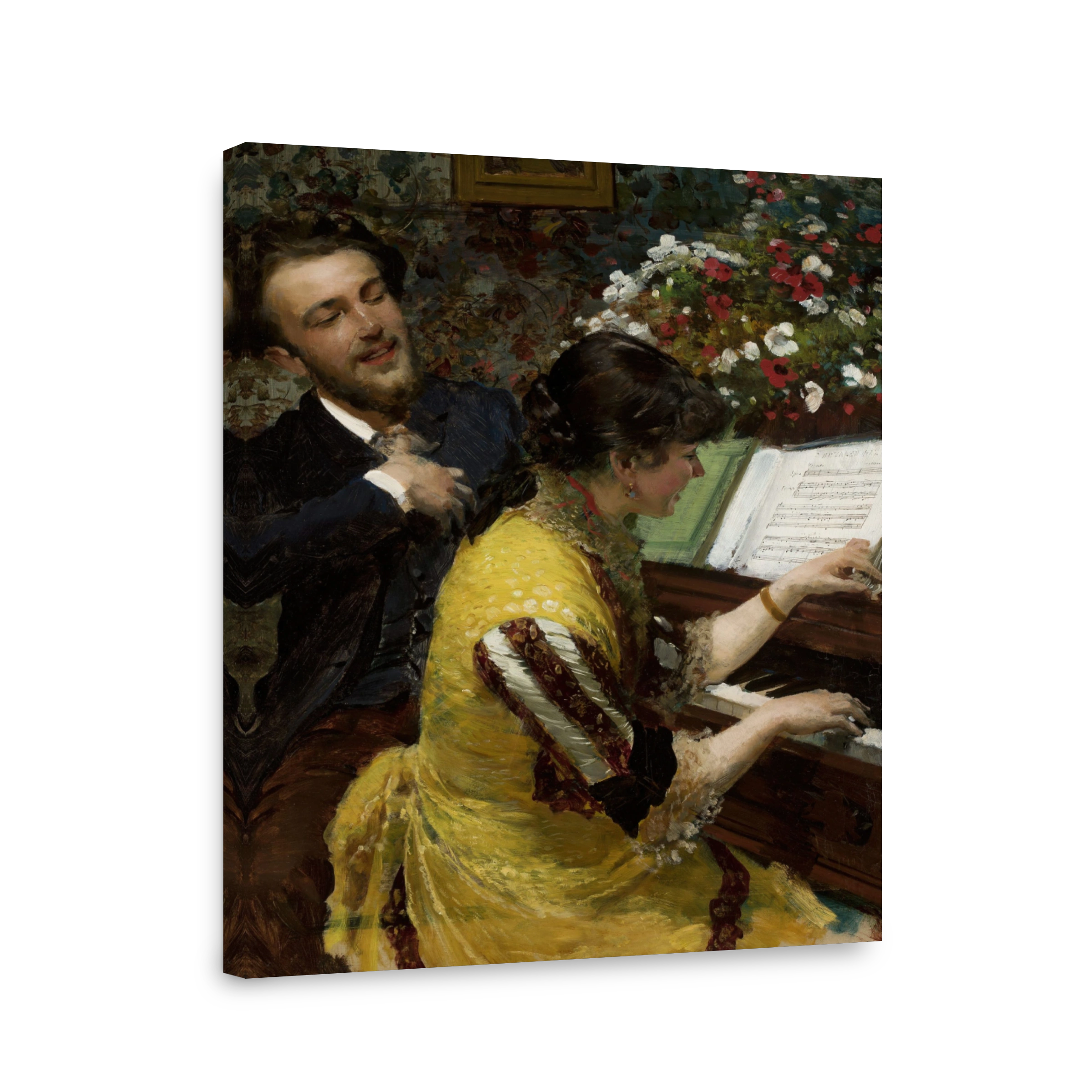 Couple playing piano