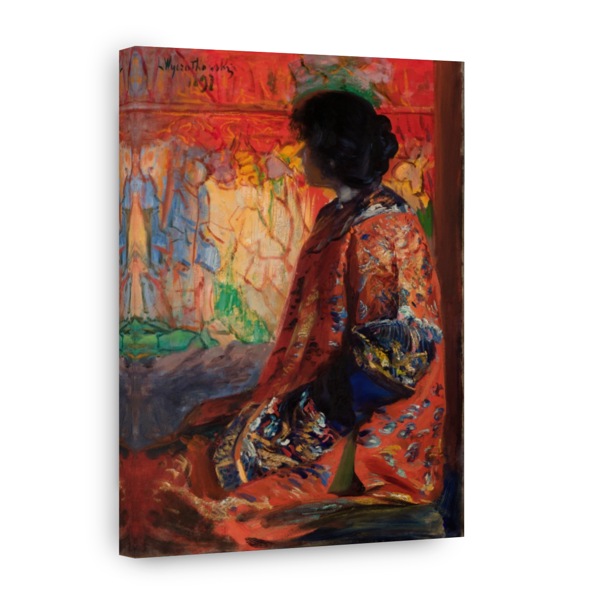 Japanese Woman in Red Robe