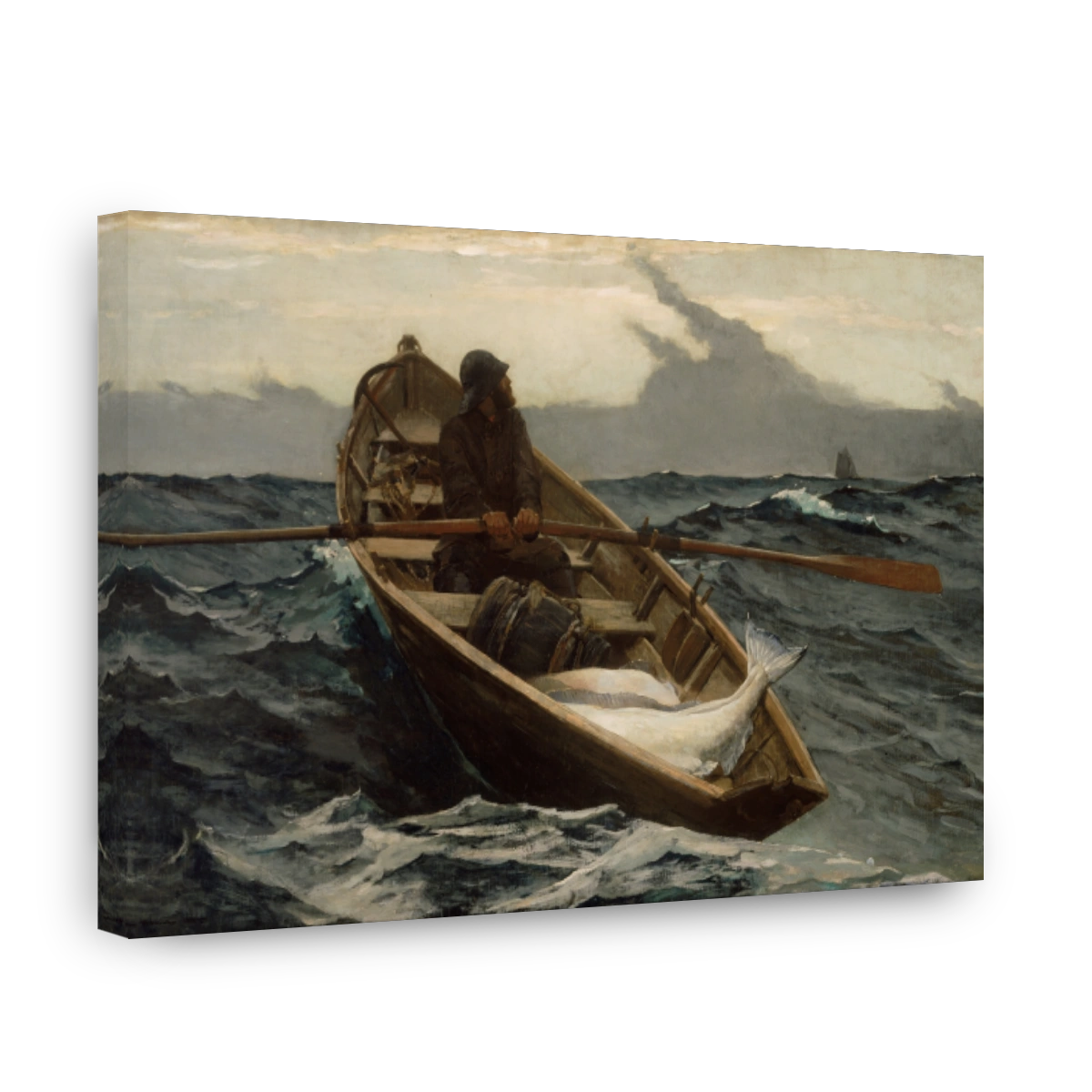 The Fog Warning Fisherman in a Boat