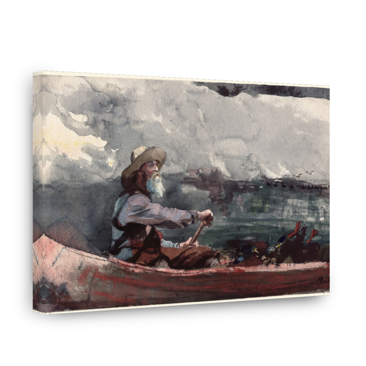 Man in Canoe - Adirondacks Guide Watercolour