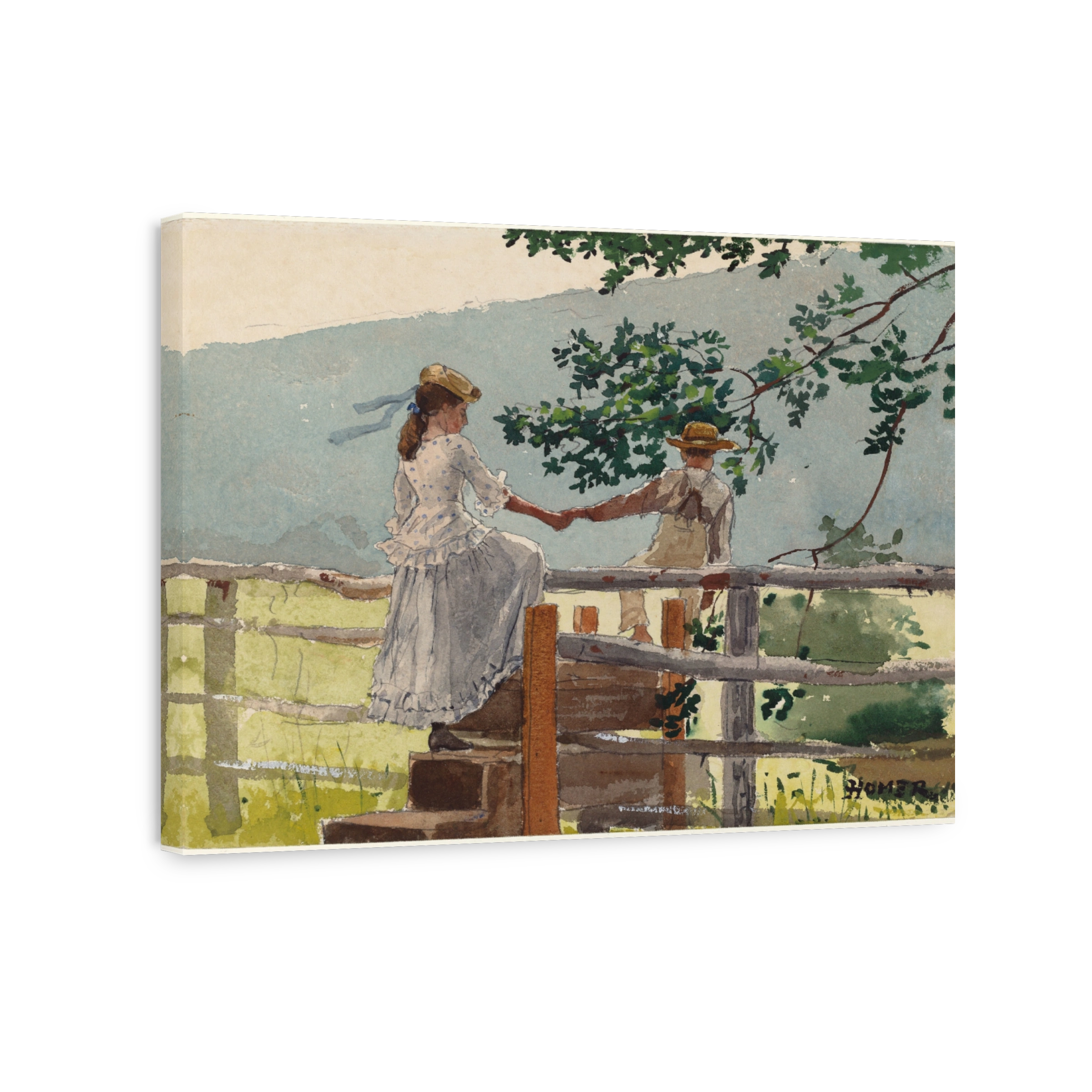 Couple on a Stile by Winslow Homer