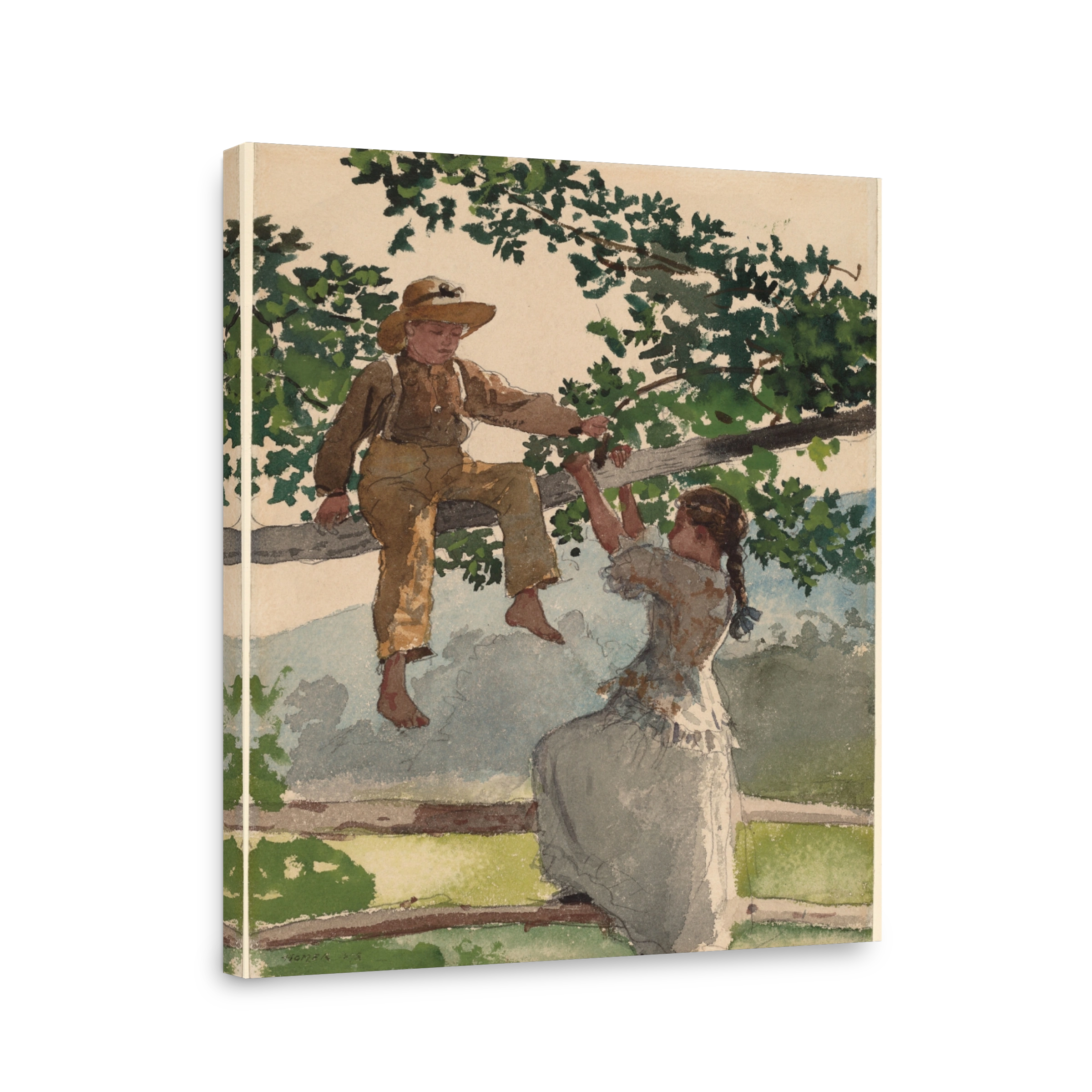 Children on a Fence by Winslow Homer