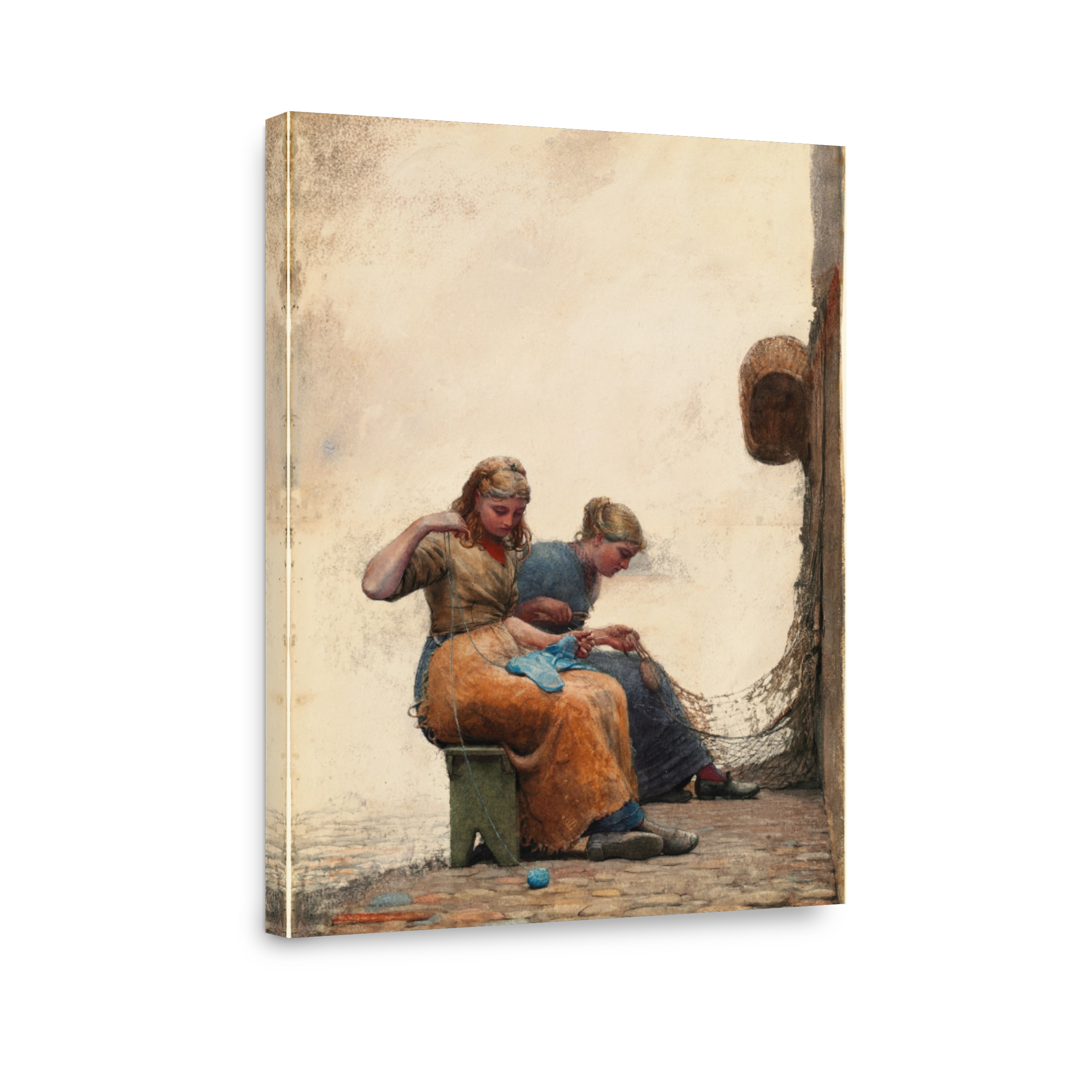 Two Women Mending Nets