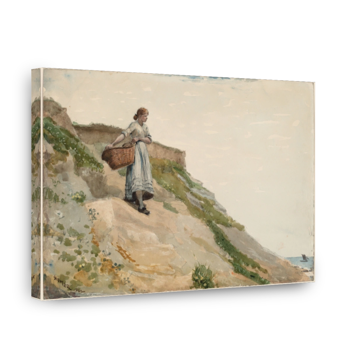 Girl Carrying A Basket by Winslow Homer