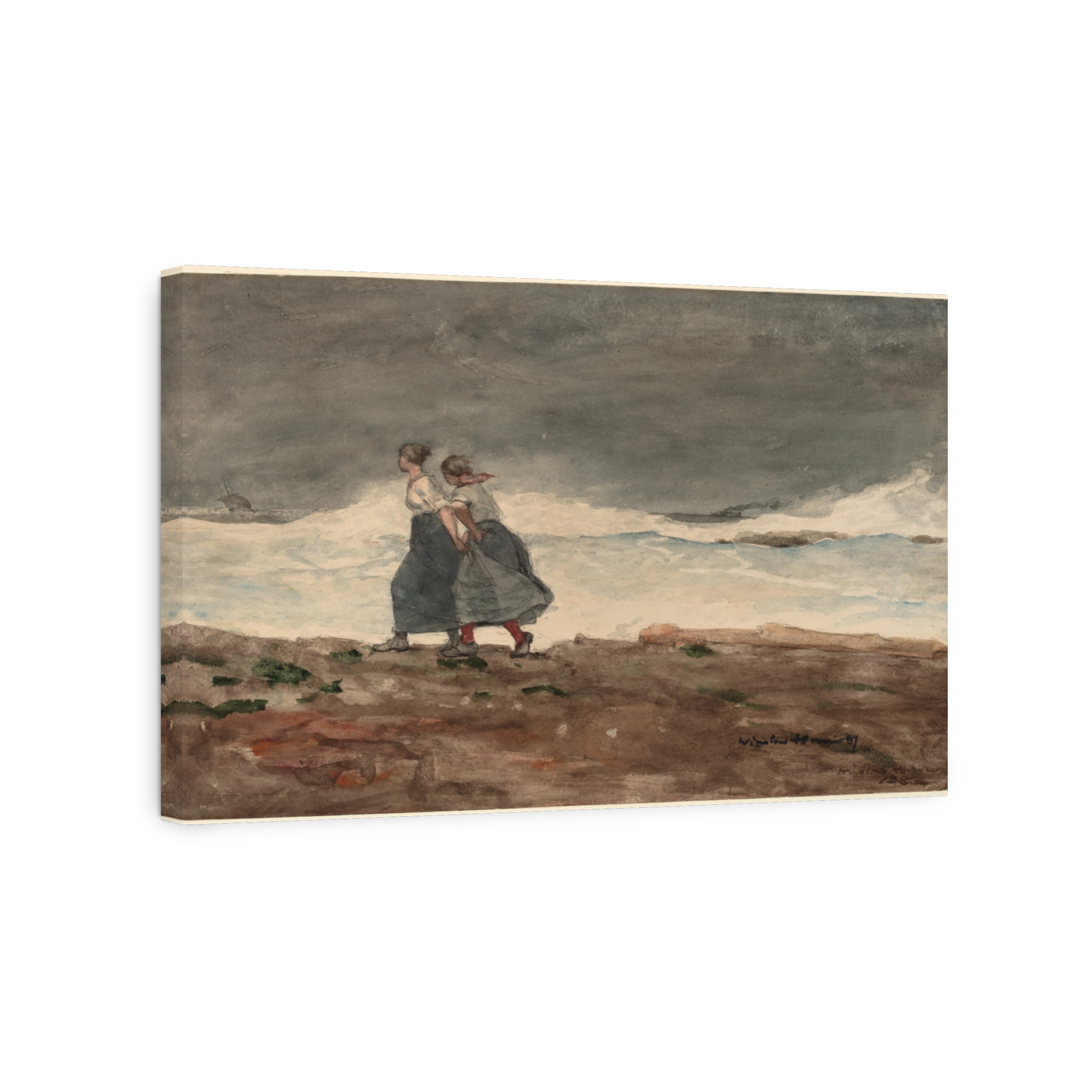 Two Women Walking by the Sea