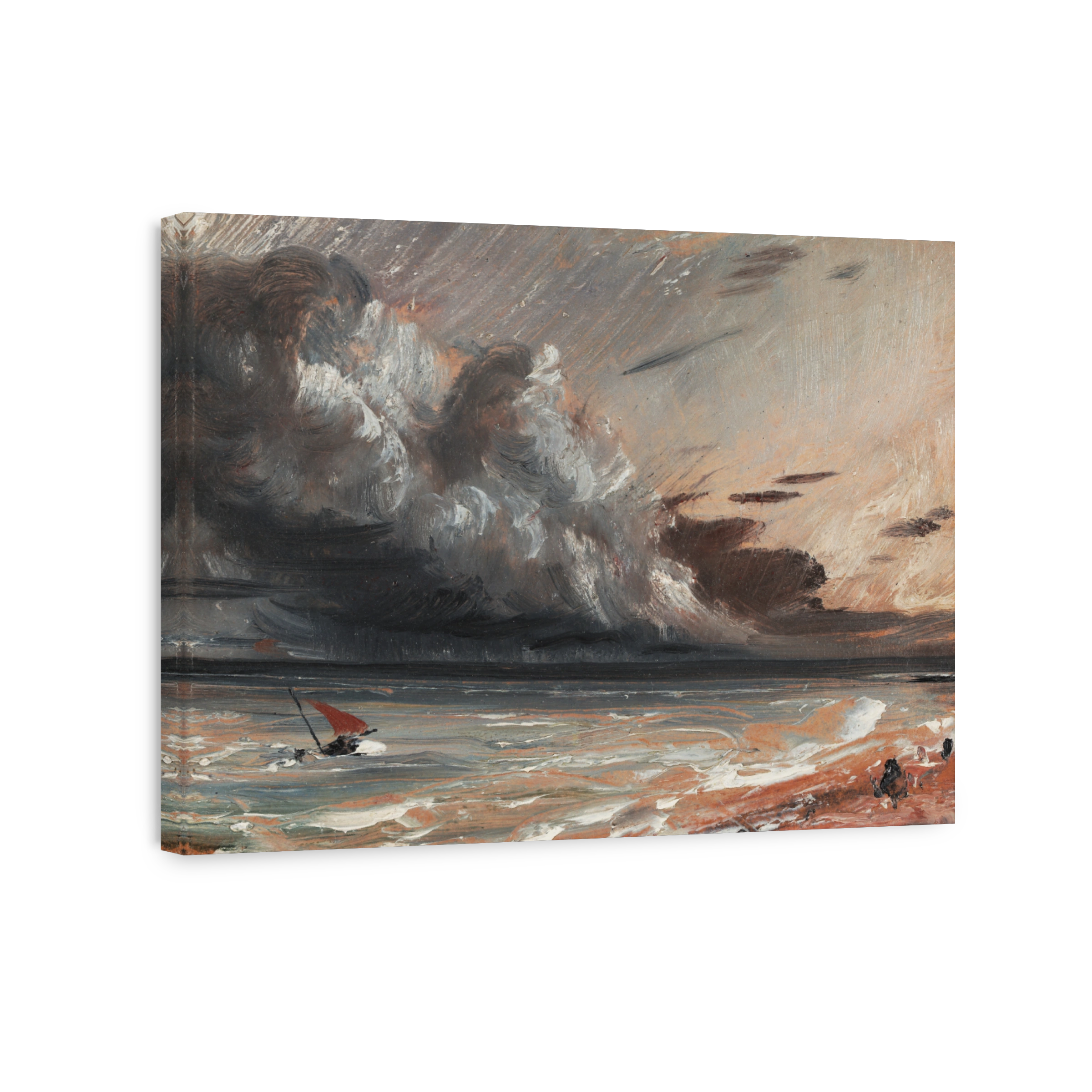 Seascape Study Boat and Stormy Sky