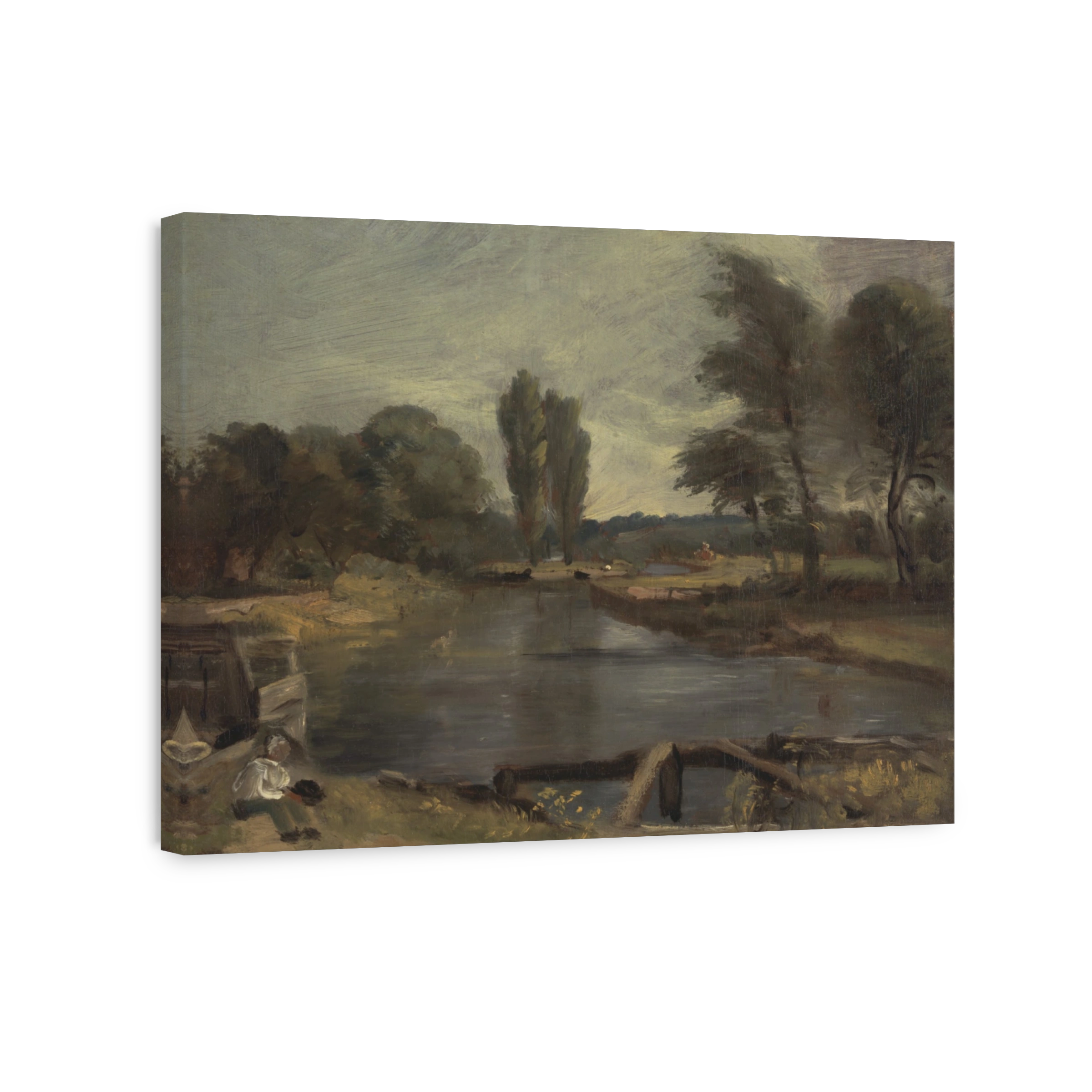 Flatford Lock River Landscape by John Constable