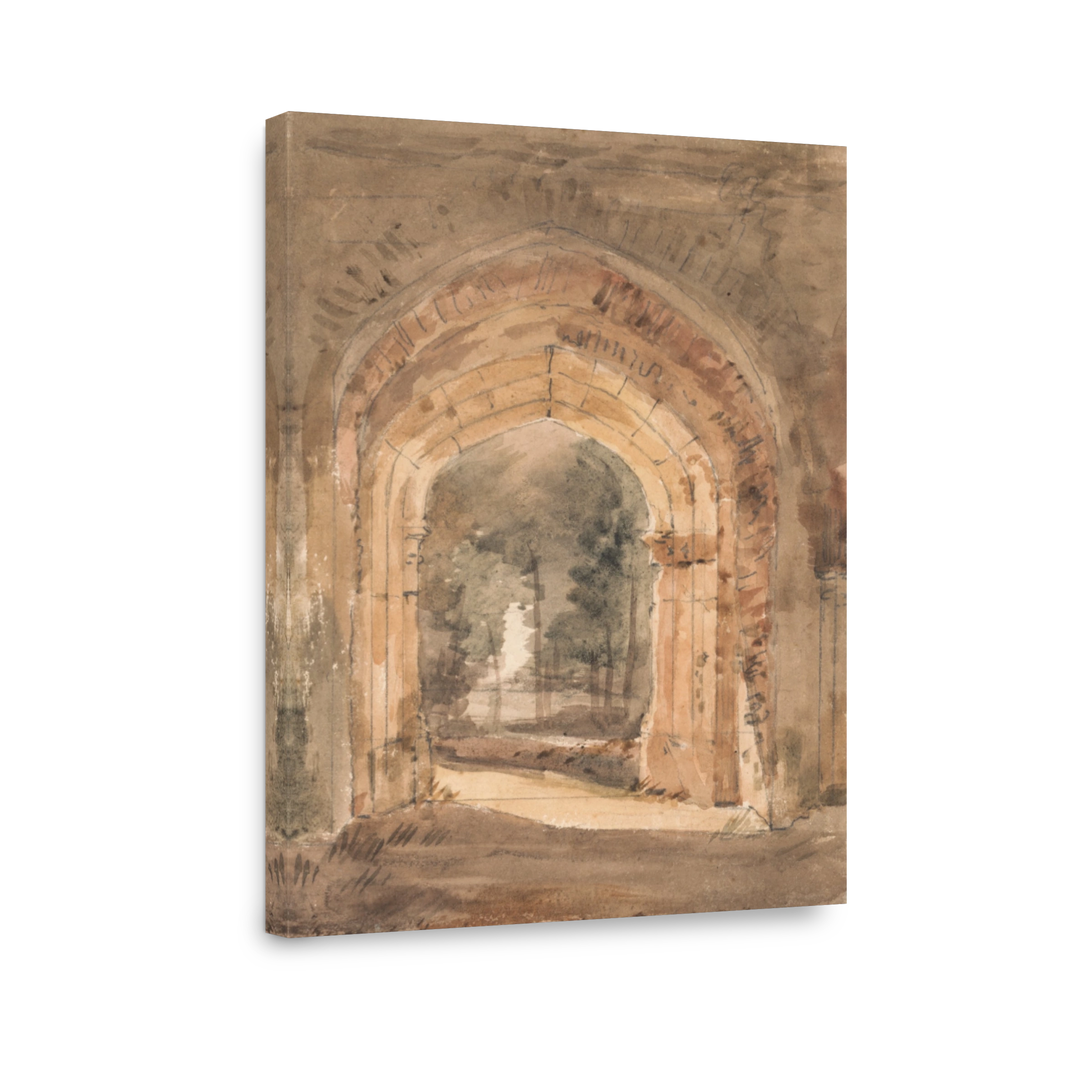 East Bergholt Church Ruined Archway Watercolour