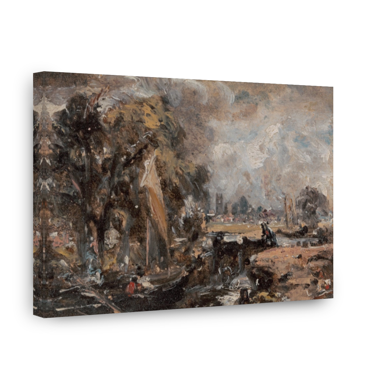 John Constable's Dedham Lock River Landscape