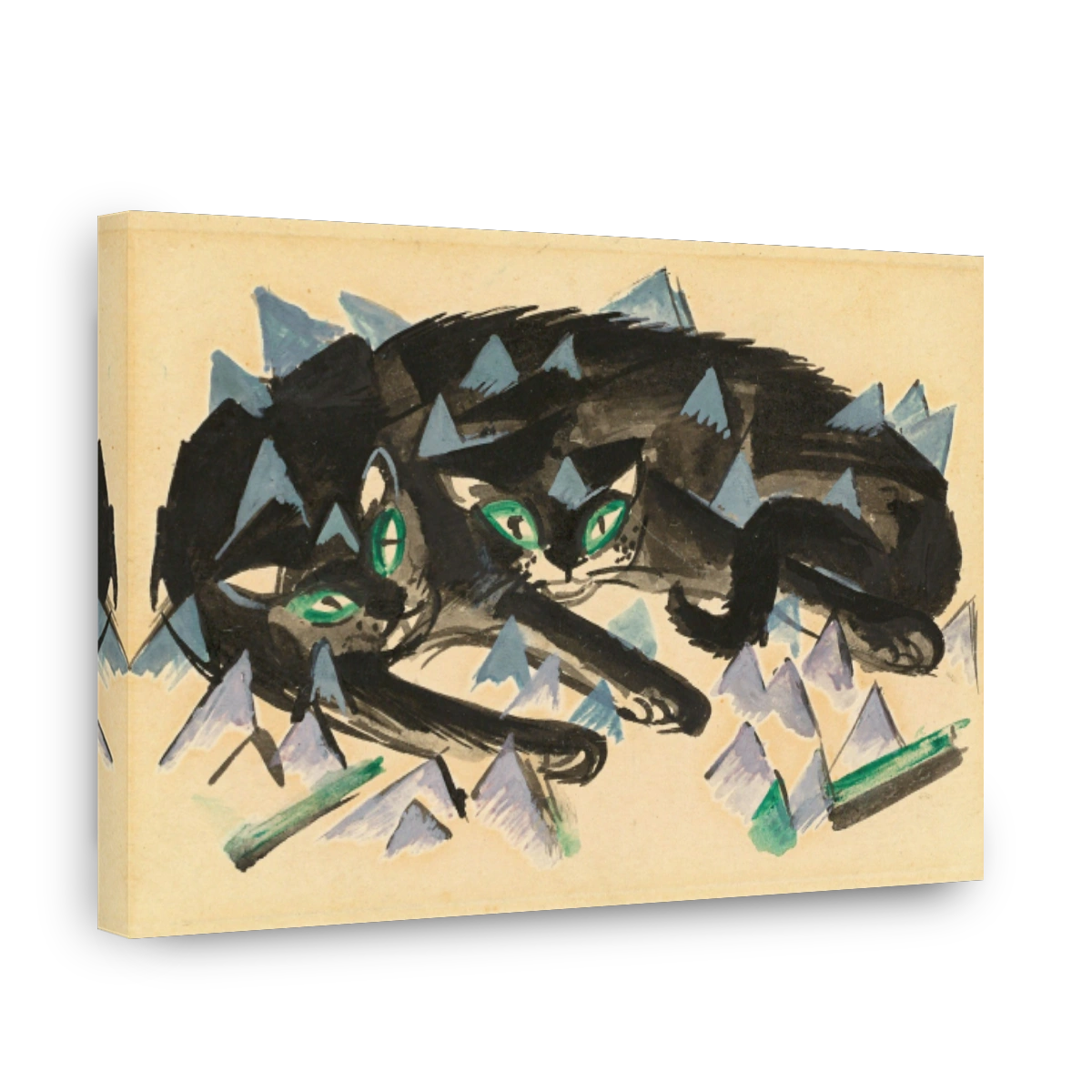 Zwei Liegende Schwarze Katzen (1913)