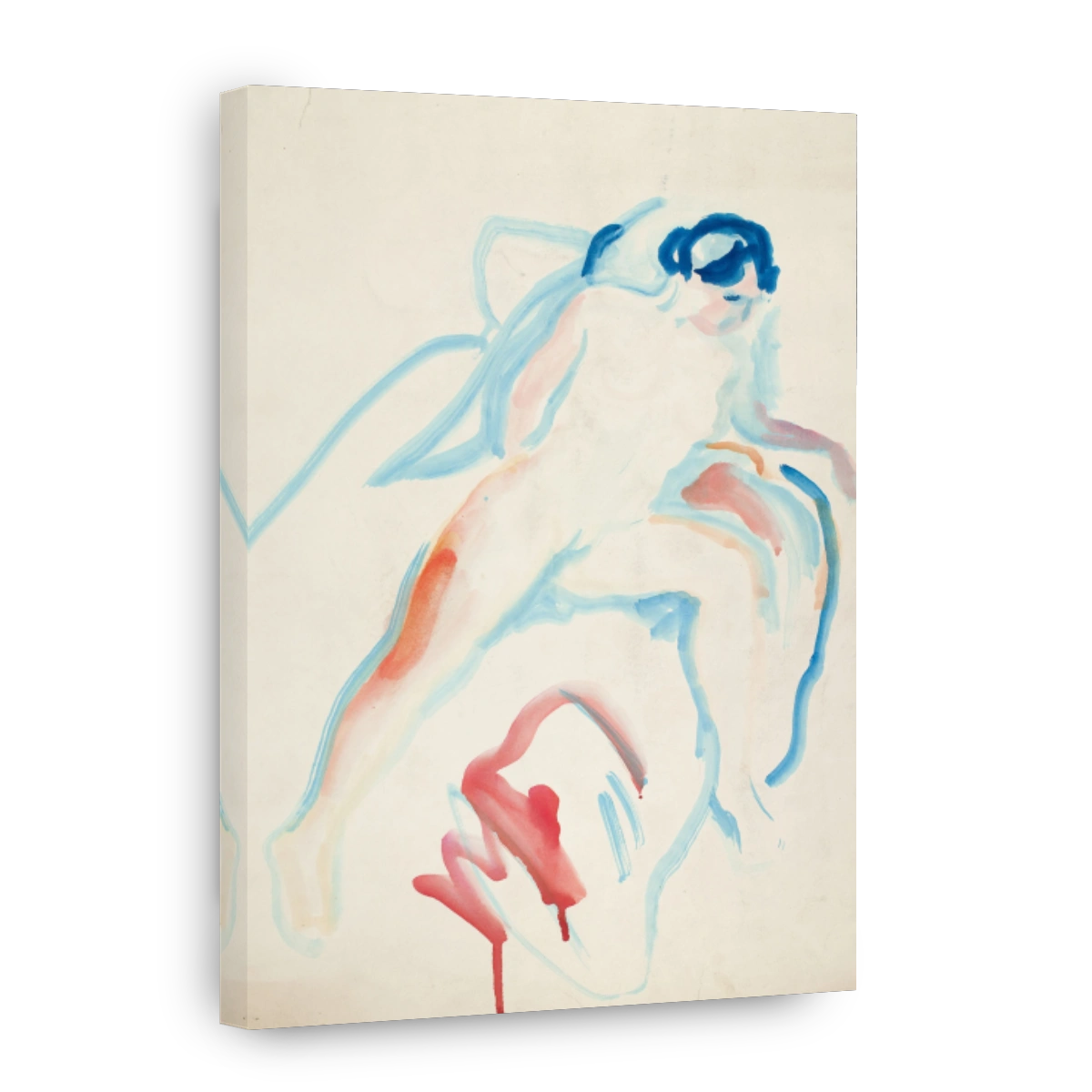 Figure on a Bed Watercolour Painting