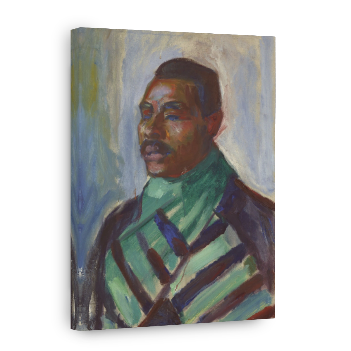 African With Green Scarf Portrait