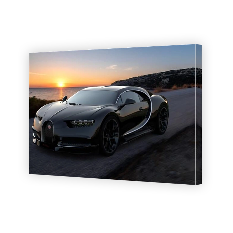 Bugatti Chiron driving along the scenic road