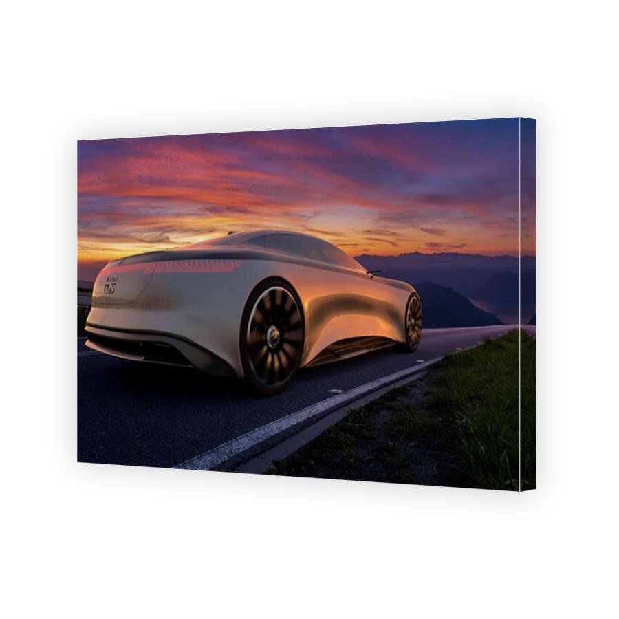 Mercedes EQS Electric Car at Sunset