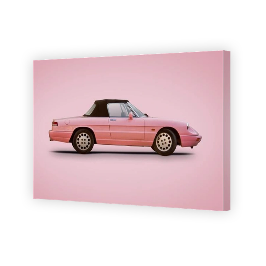 Classic Italian Sport car isolated on pink background