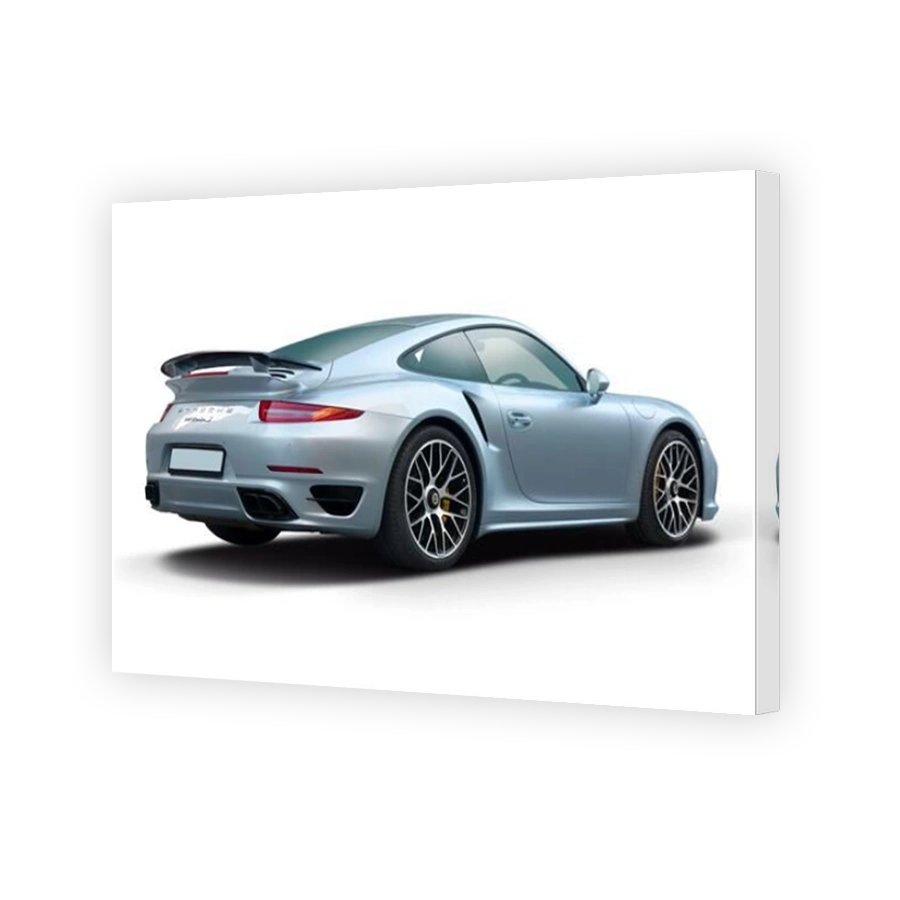 Porsche 911 Turbo S car, back view isolated on white background