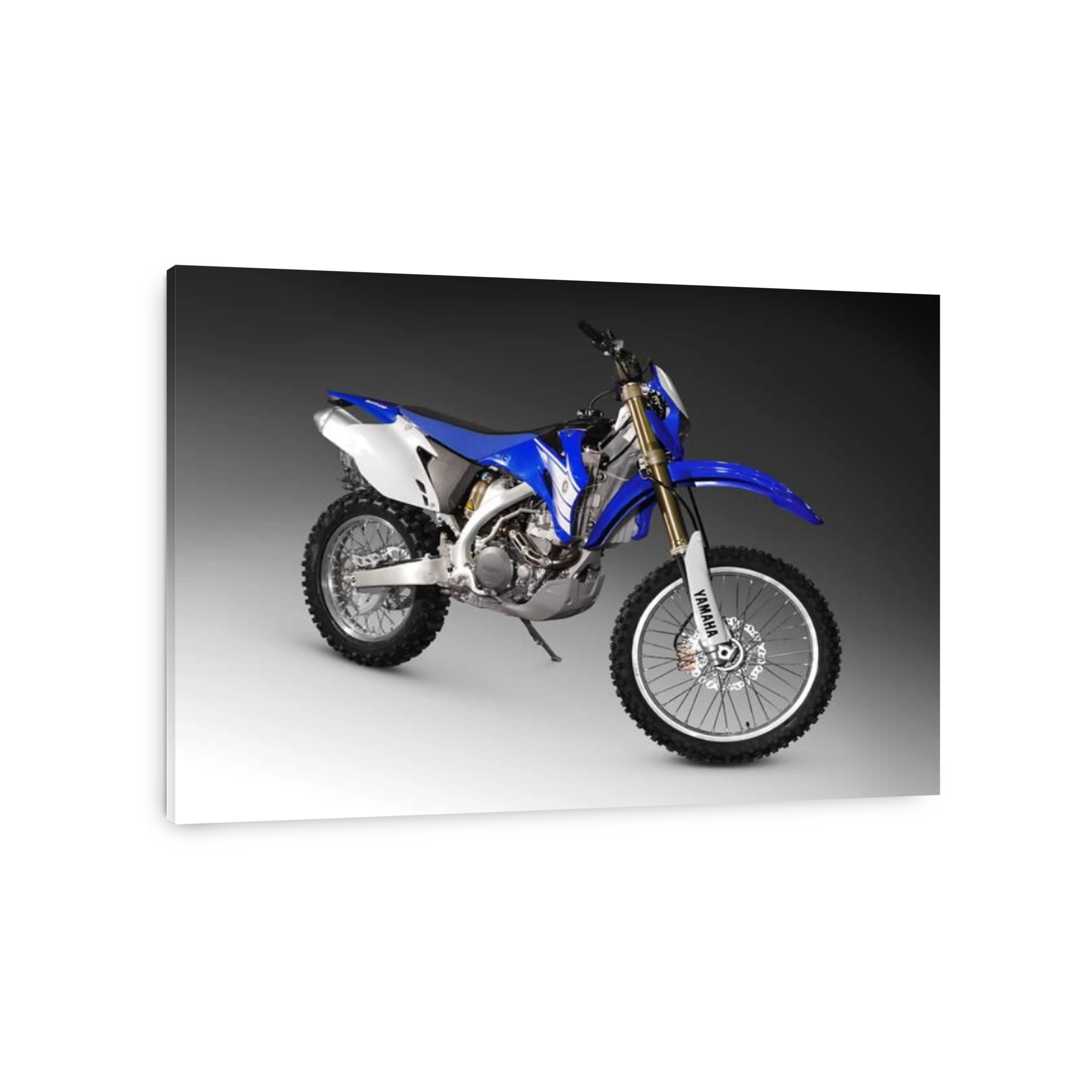 Yamaha YZ 125 2006 low weight powerful off-road racing bike Isolated silhouette on gray background with clipping path