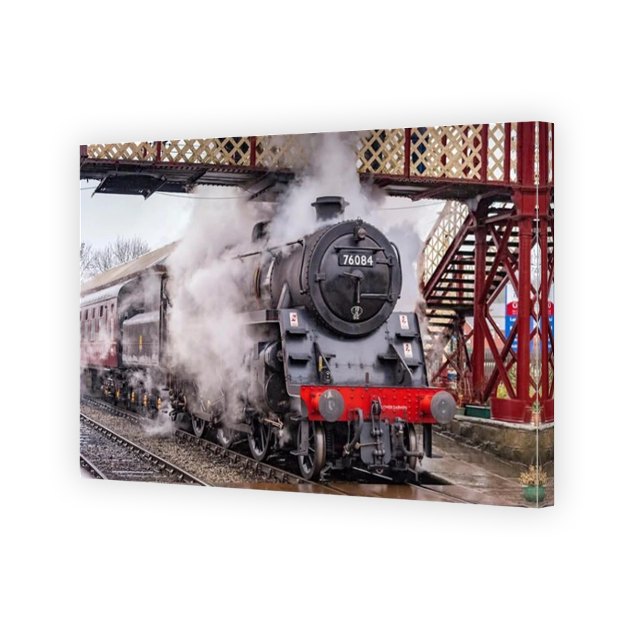 East Lancashire Railway.Ramsbottom station. BR Standard 4MT 2-6-0 Steam Locomotive
