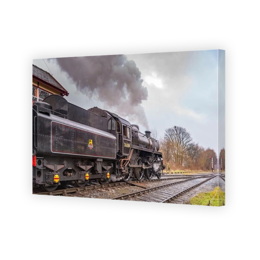 East Lancashire Railway.Ramsbottom station. BR Standard 4MT 2-6-0 Steam Locomotive