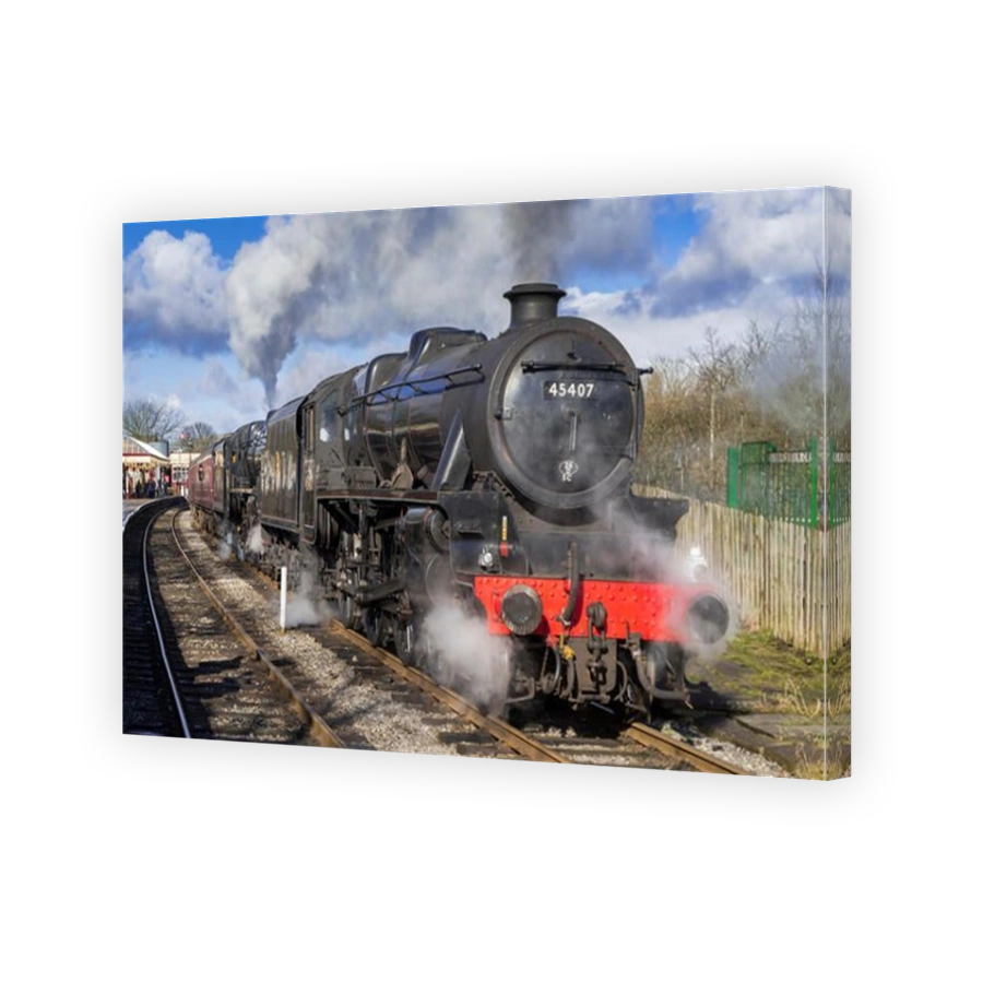 East Lancs Railway steam gala Feb 2015. A double headed pair of Black 5 locos headed by the Lanashire Fusilier seen at Ramsbotto