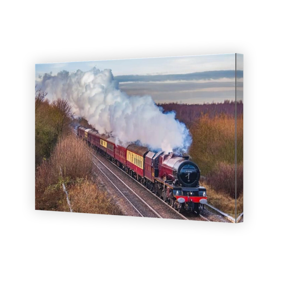 Princess Elizabeth steam locomotive at speed.