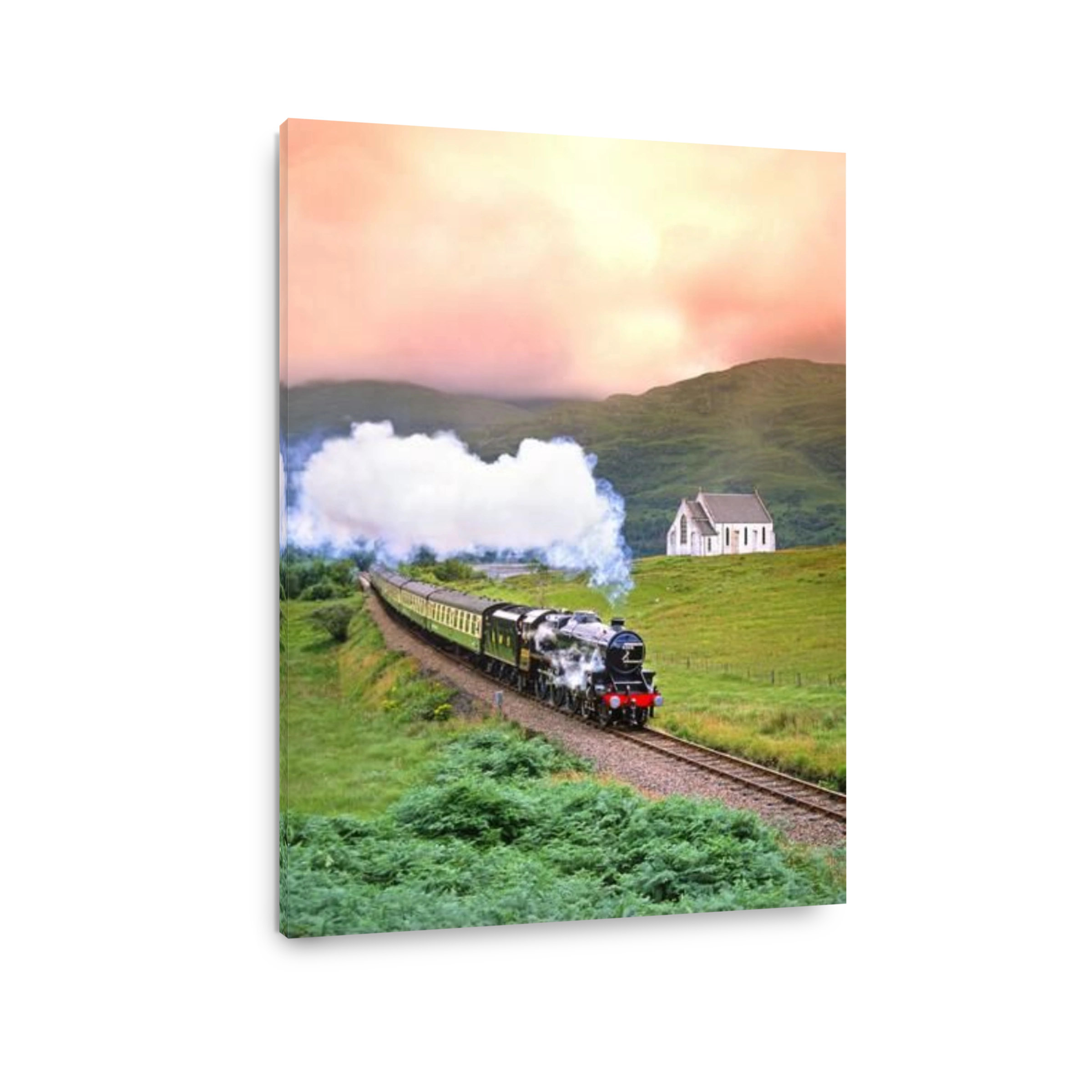 Black 5 Steam Train passing Loch Ailort on the Mallaig line.