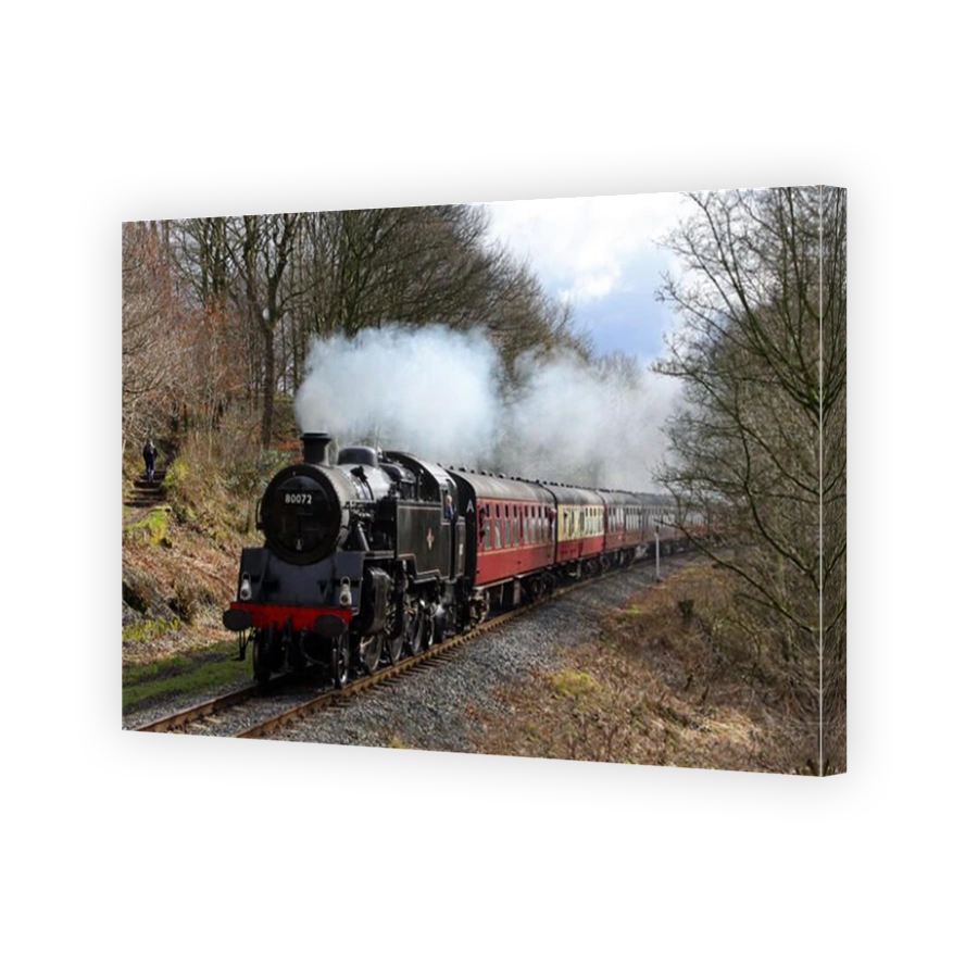 Standard tank 80072  passes Summerseat on the East Lancs Railway.