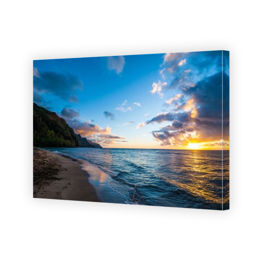 Sunset on the Napali coast, Kauai, Hawaii,United States of America, Pacific
