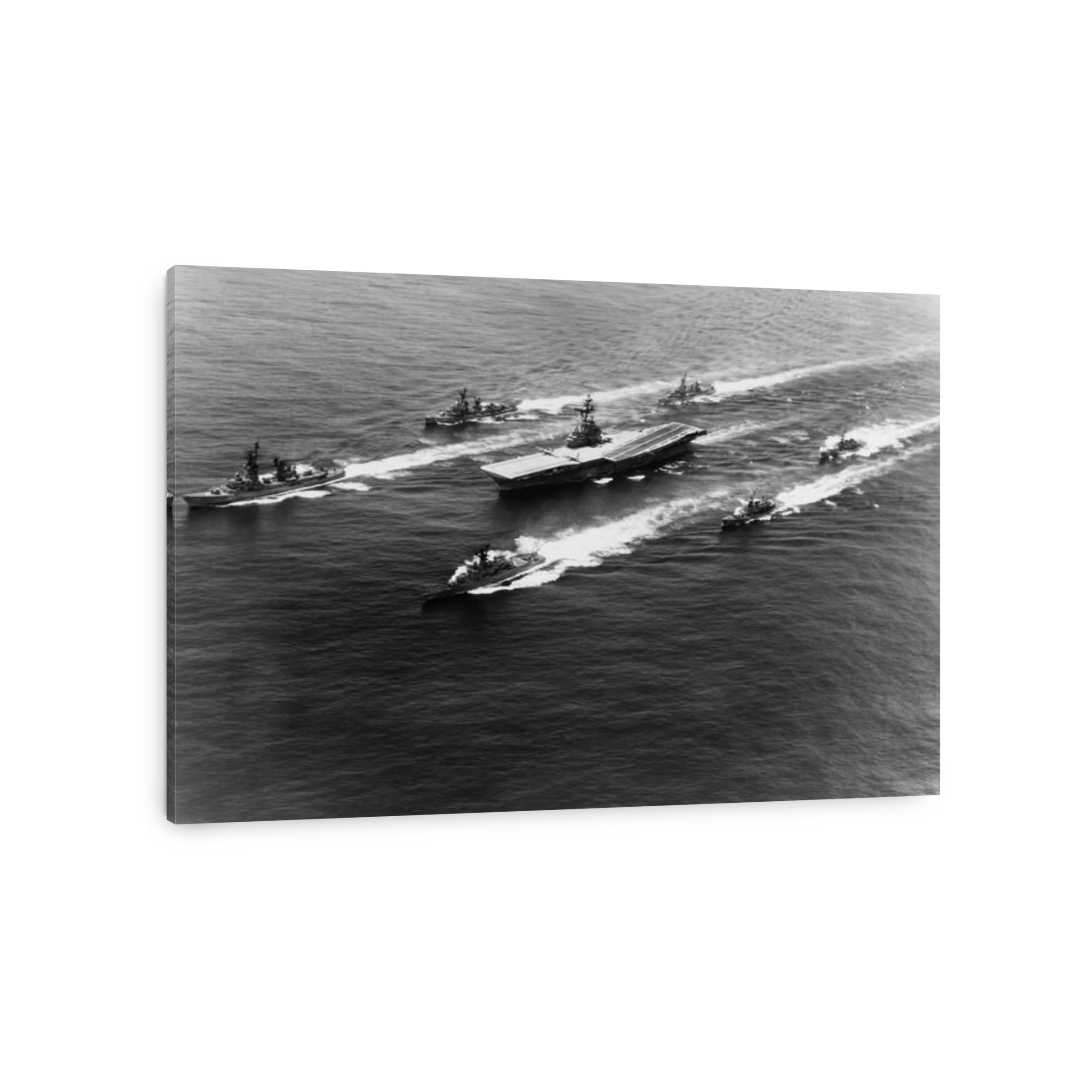 USS Yorktown surrounded by her escorts while en route to the United States, 1967.