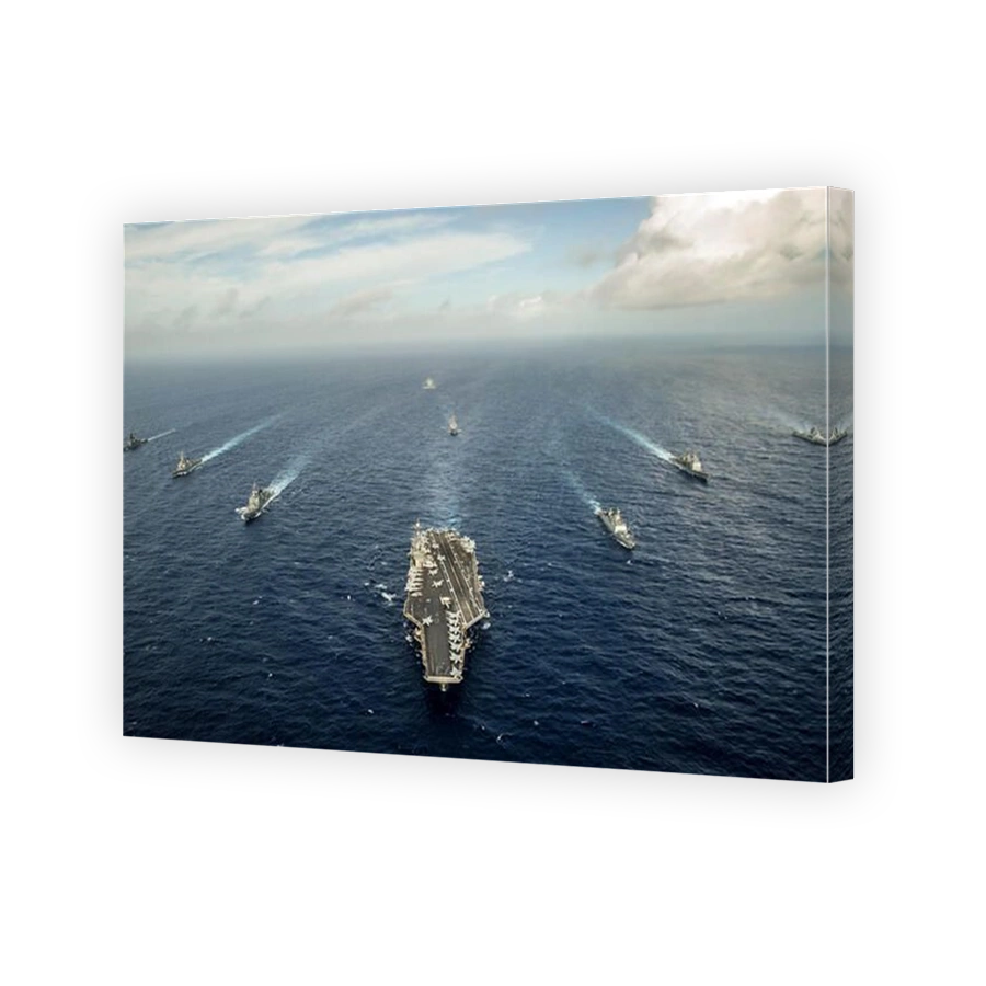 Waters East of Okinawa, July 30, 2014 - The aircraft carrier USS George Washington (CVN 73) and ships from the U.S. Navy, the In