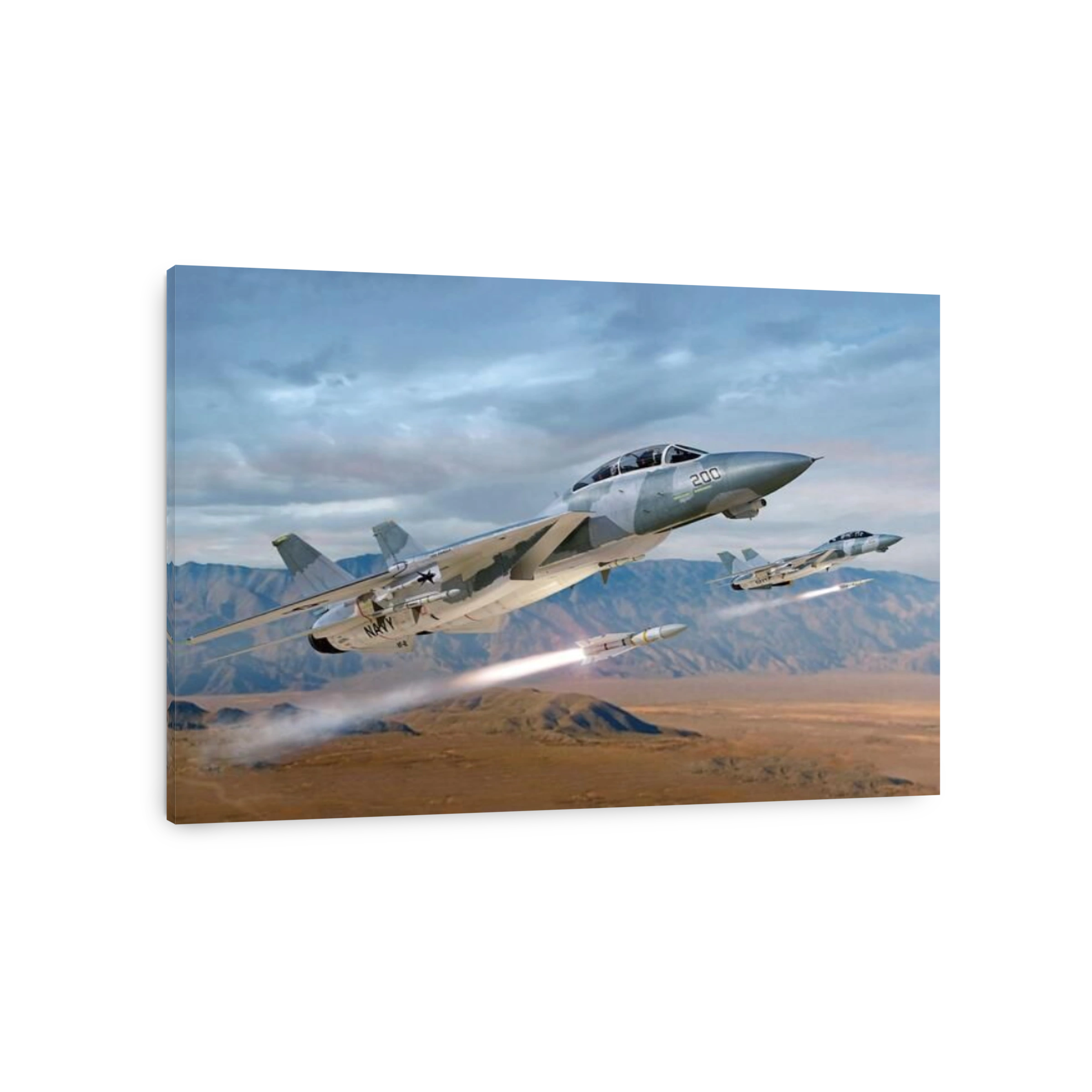 F-14 Tomcats launch Phoenix missiles.