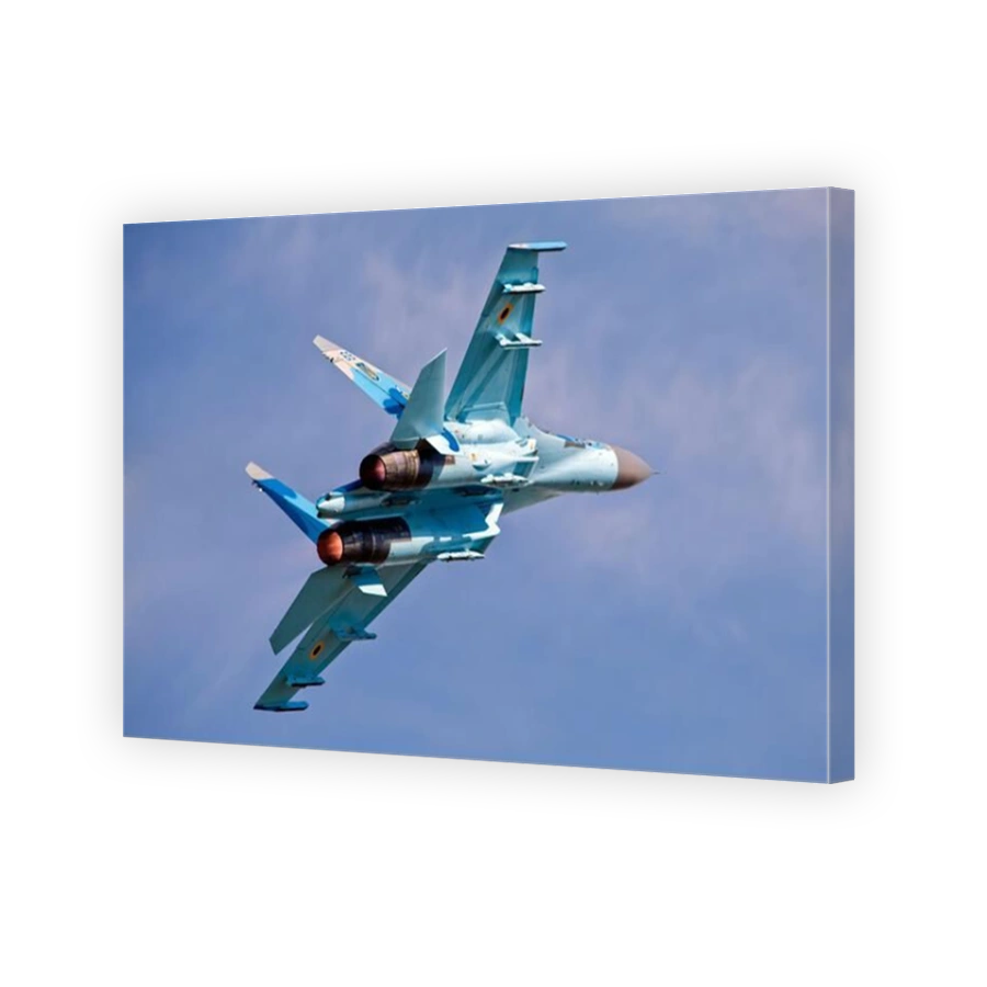 Ukrainian Air Force Sukhoi Su-27 Flanker in flight, Hradec Kralove, Czech Republic.