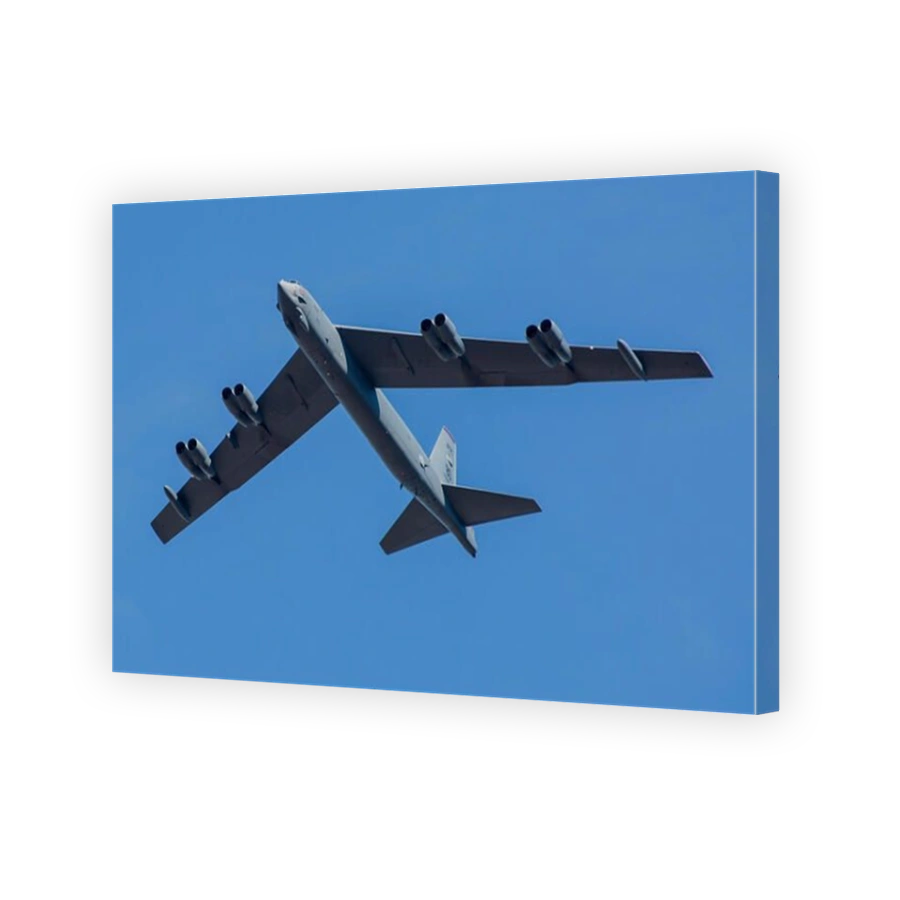 A B-52H Stratofortress bomber of the Air Force Reserve arriving at the NATO days in Ostrava, Czech Republic.