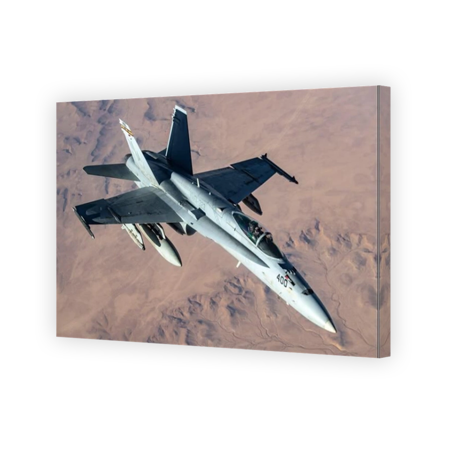 A U.S. Marine Corps F/A-18C Hornet flying in support of Operation Inherent Resolve.