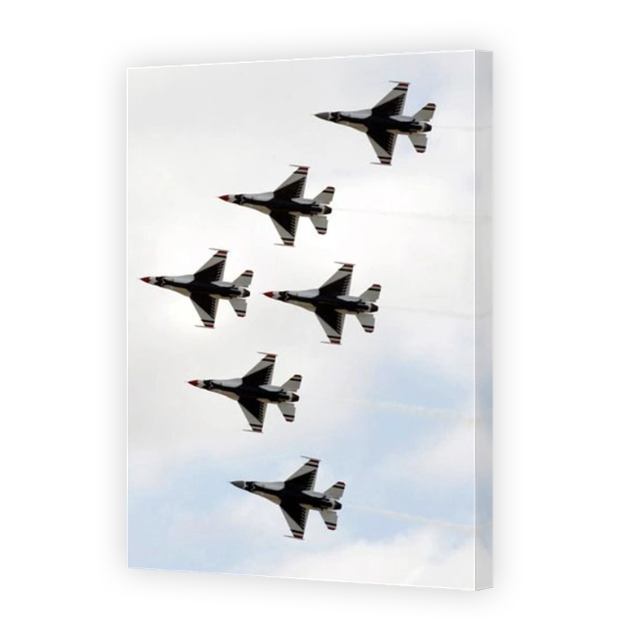 The Thunderbirds form a 6-ship Delta formation.