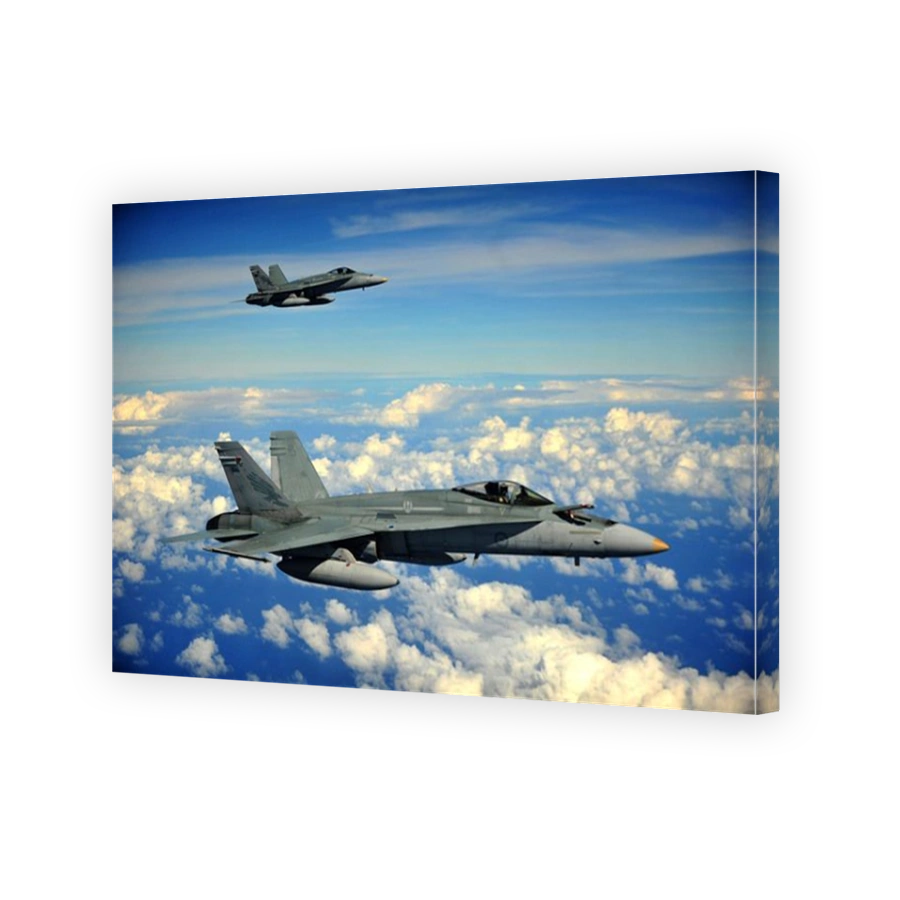 Two Royal Australian Air Force F/A-18 Hornets.