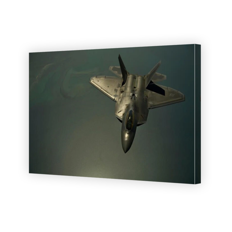 April 25, 2014 - A U.S. Air Force F-22 Raptor flies after being in-air refueled over the U.S. Central Command Area of responsibi
