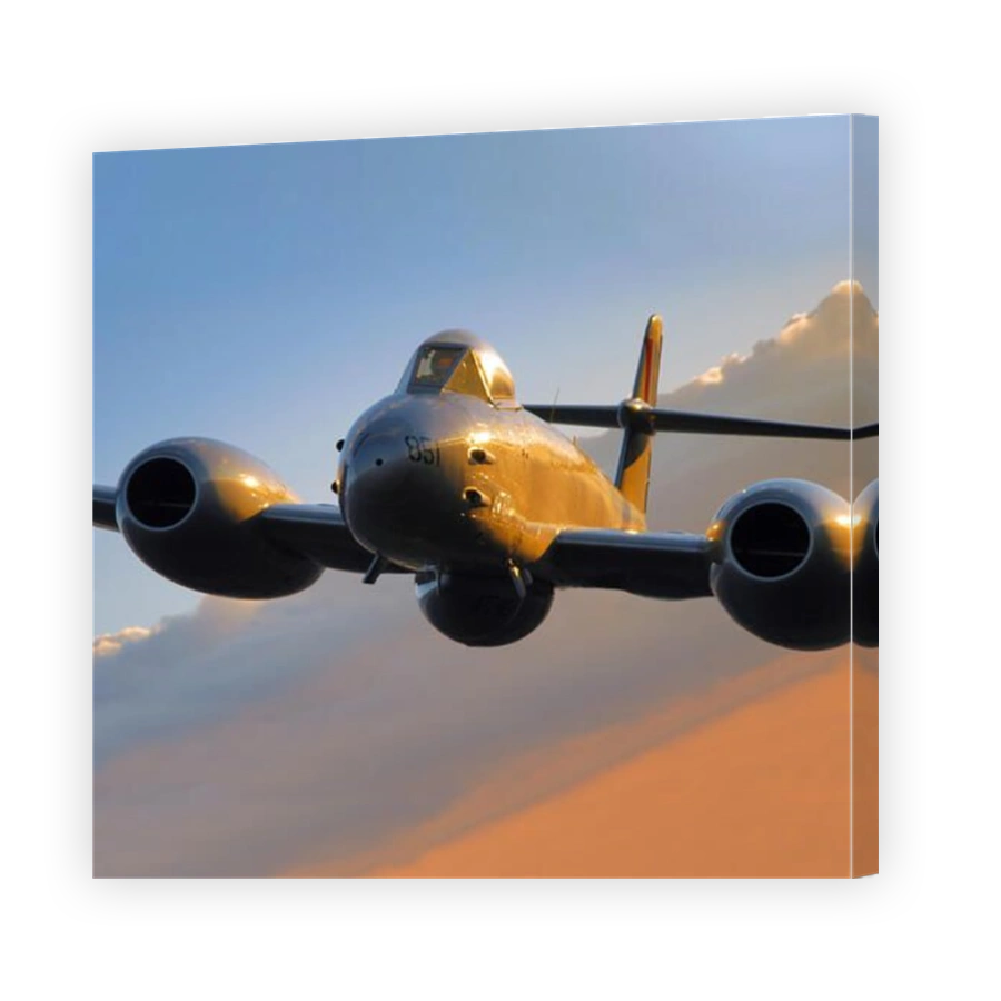 A Gloster Meteor F.8 Korean war veteran jet in flight over Temora, NSW.