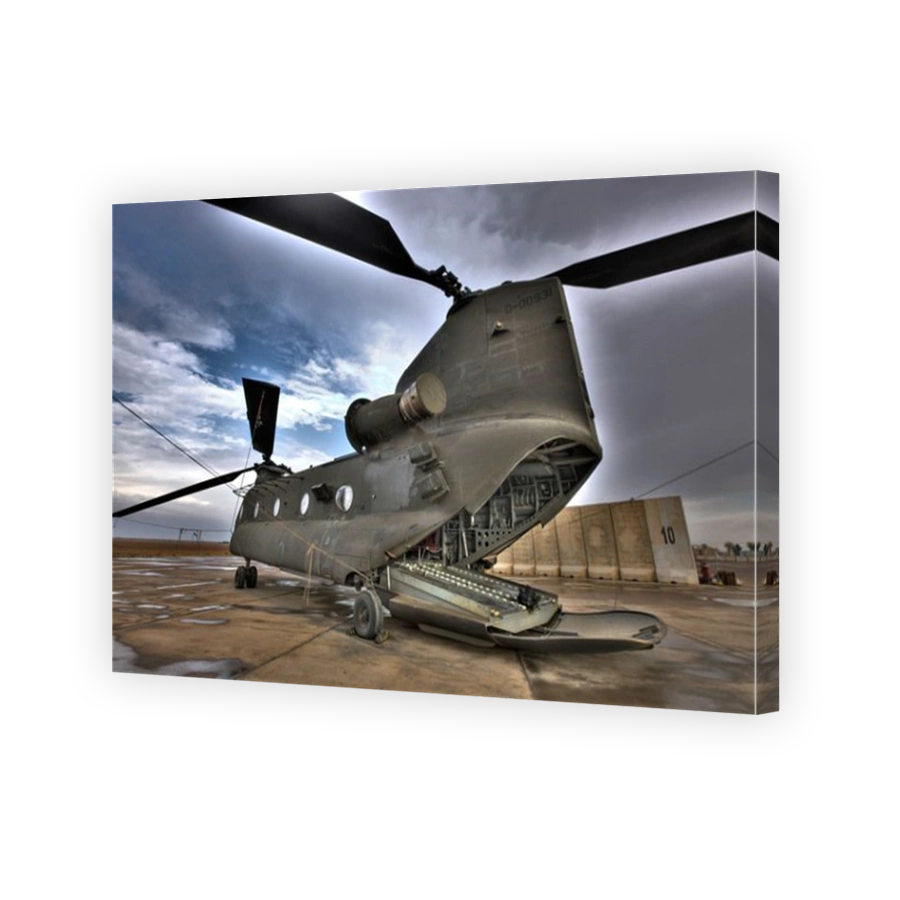 High dynamic range image of a CH-47 Chinook helicopter.