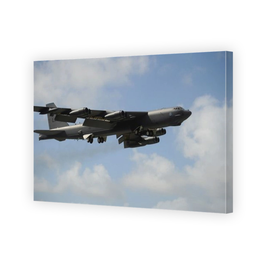 A U.S. Air Force B-52 Stratofortress in flight.