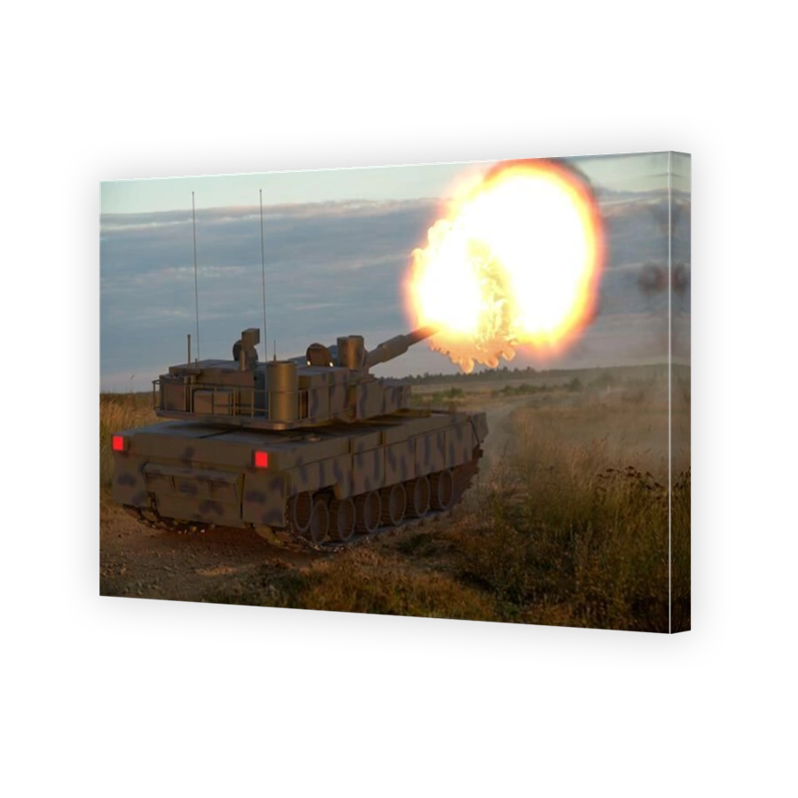 Basic tank firing a cannon