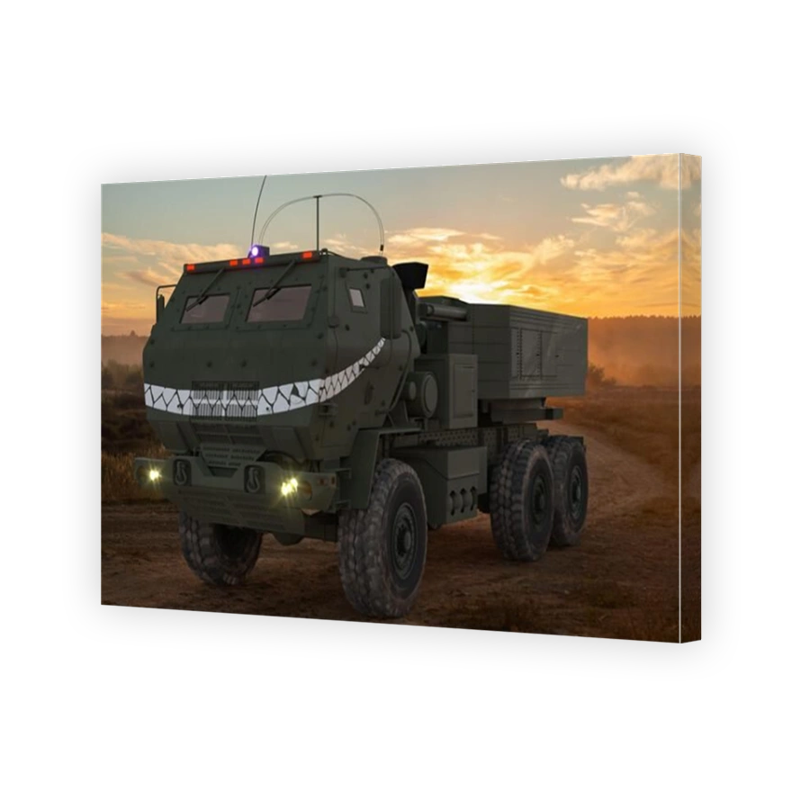 Mobile rocket artillery system during training exercises
