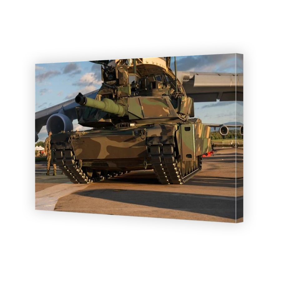 M1A2 Sep Abrams Tusk II tank transported by air