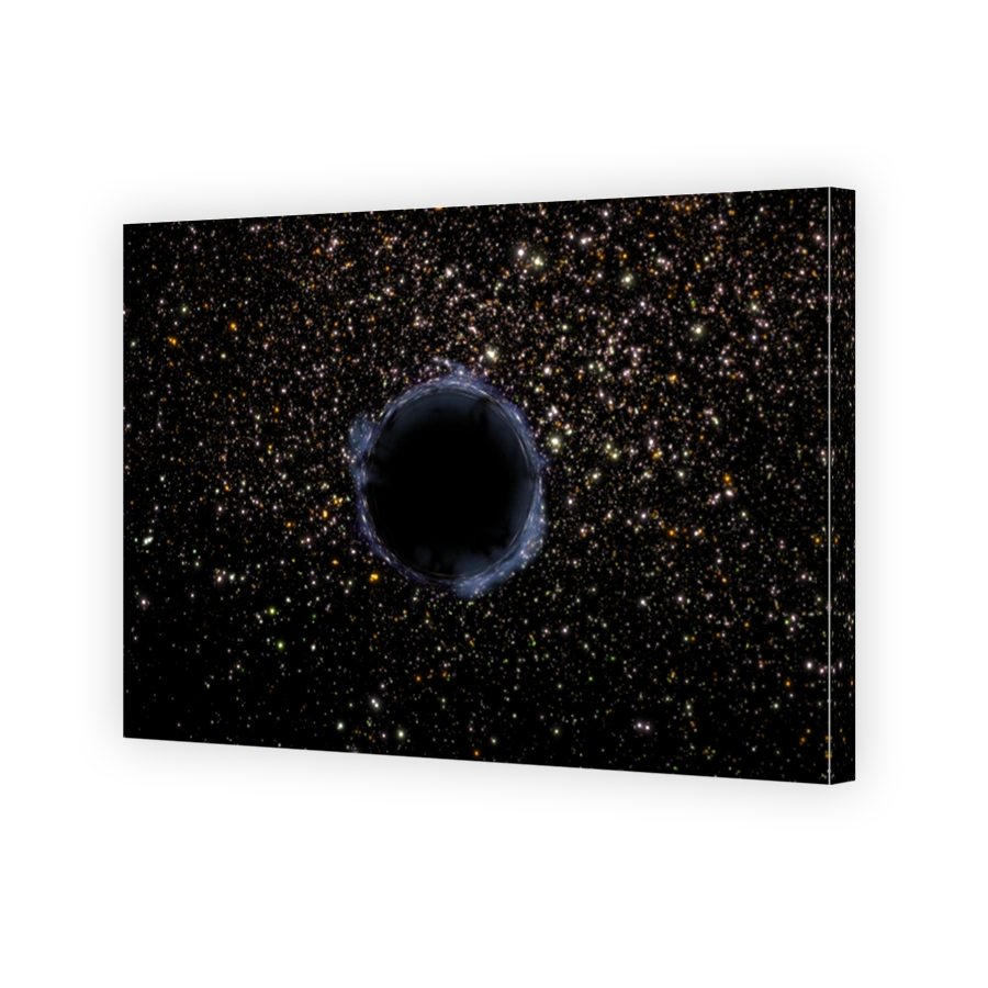 Black Hole in a Star Cluster (Artist's Impression)